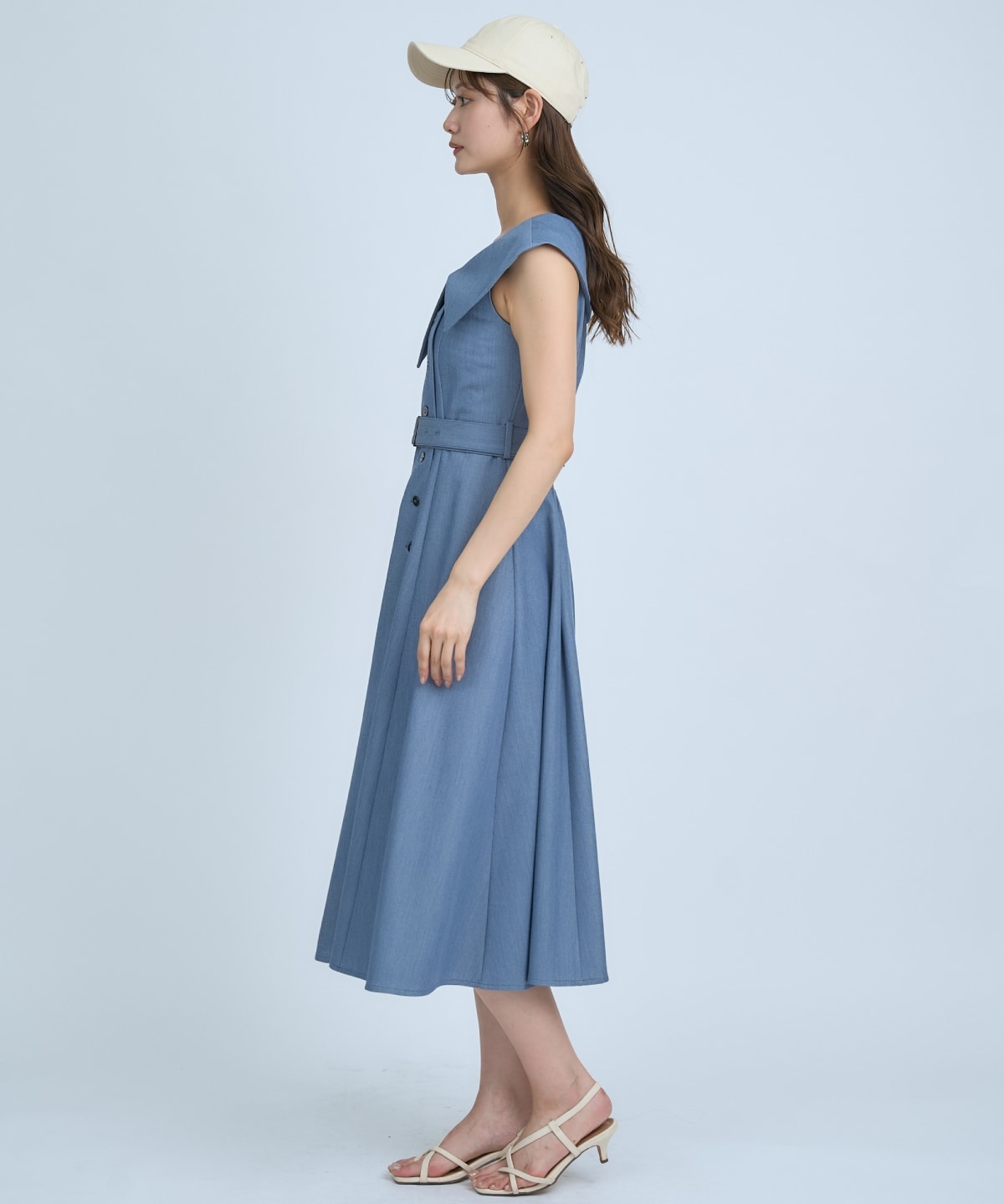 【先行予約受付中】アシメビックカラー前ボタンワンピース