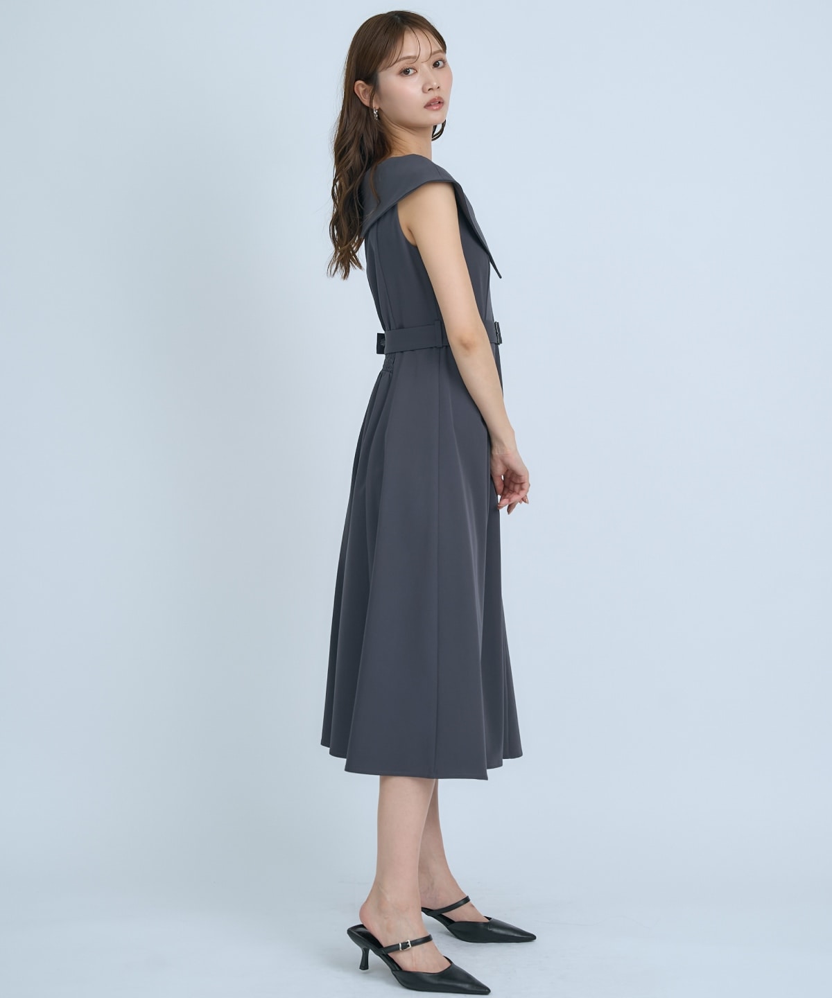 【先行予約受付中】アシメビックカラー前ボタンワンピース