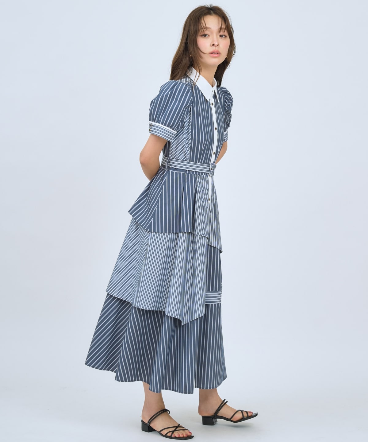 【先行予約受付中】マルチストライプシャツワンピース
