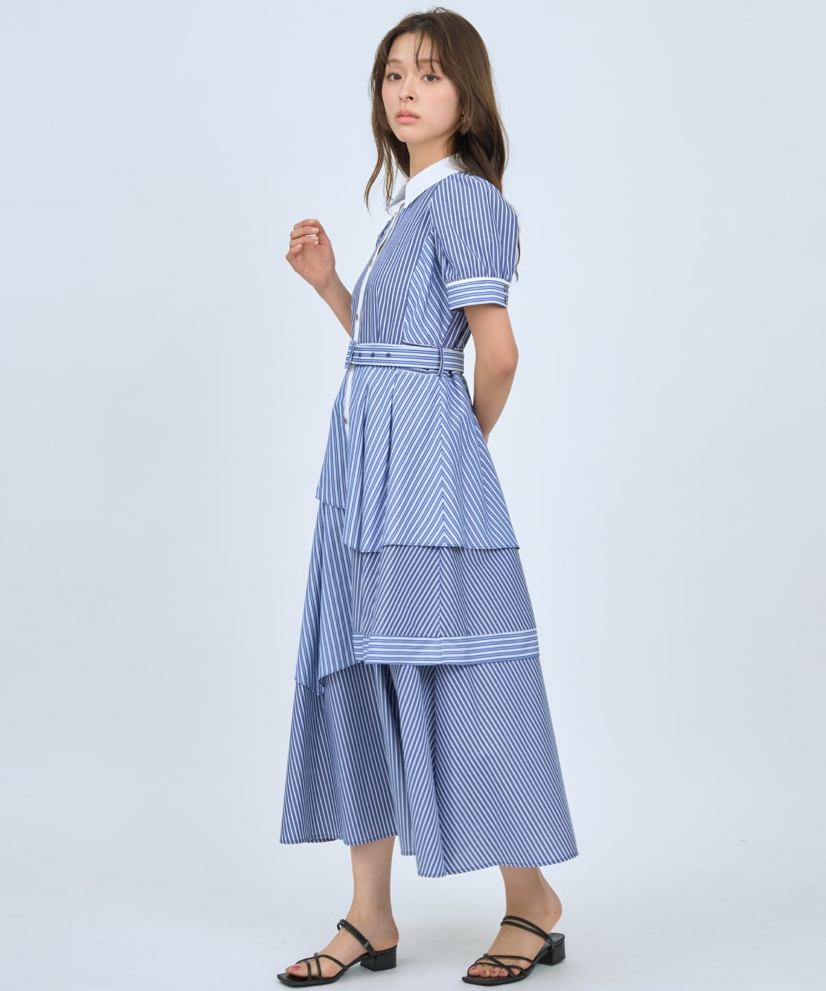 【先行予約受付中】マルチストライプシャツワンピース