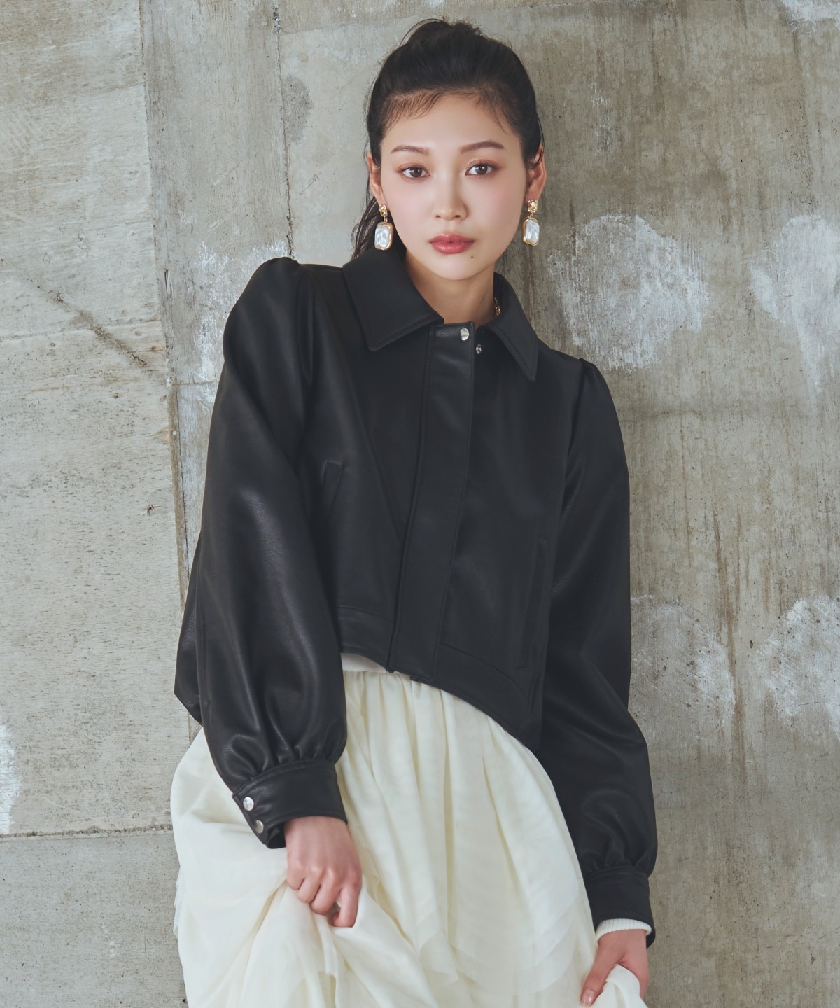 【先行予約受付中】フェイクレザーブルゾン