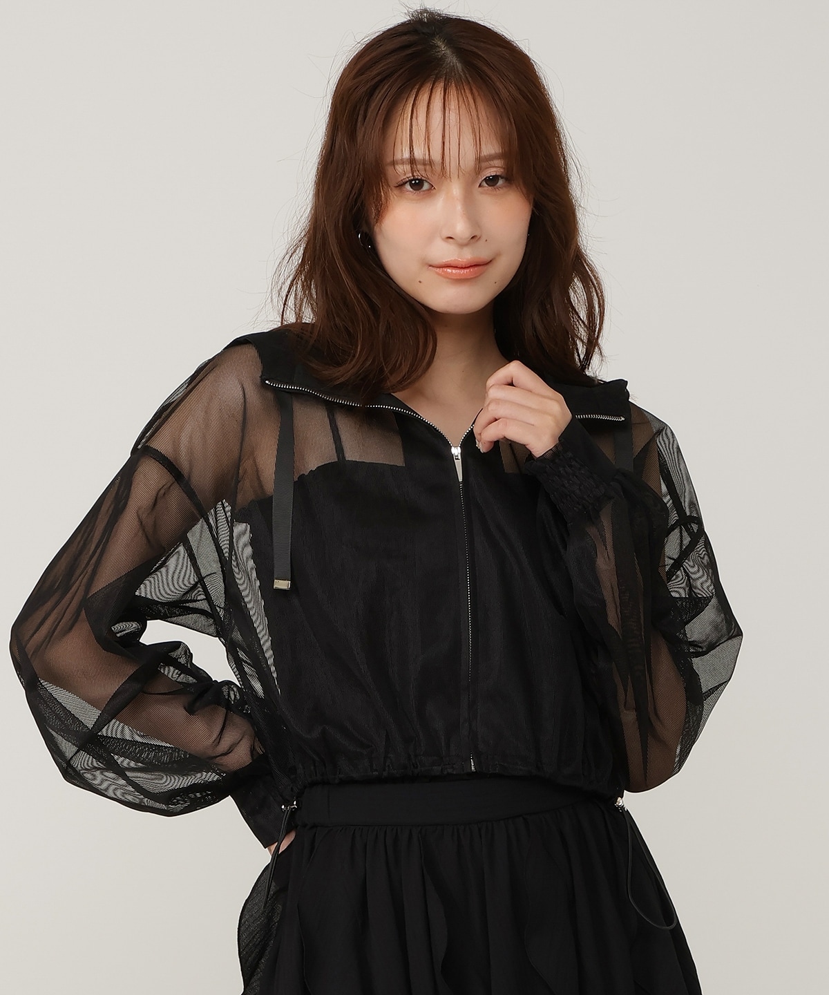 シアーメッシュブルゾン