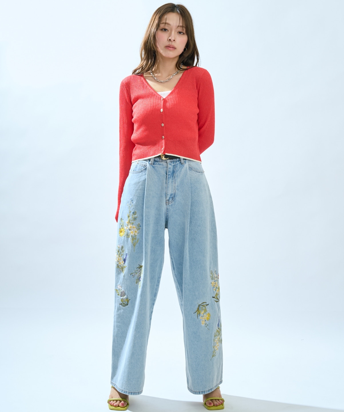 【5/14(木)一部店舗先行発売】シアーリブクロップドニットカーディガン