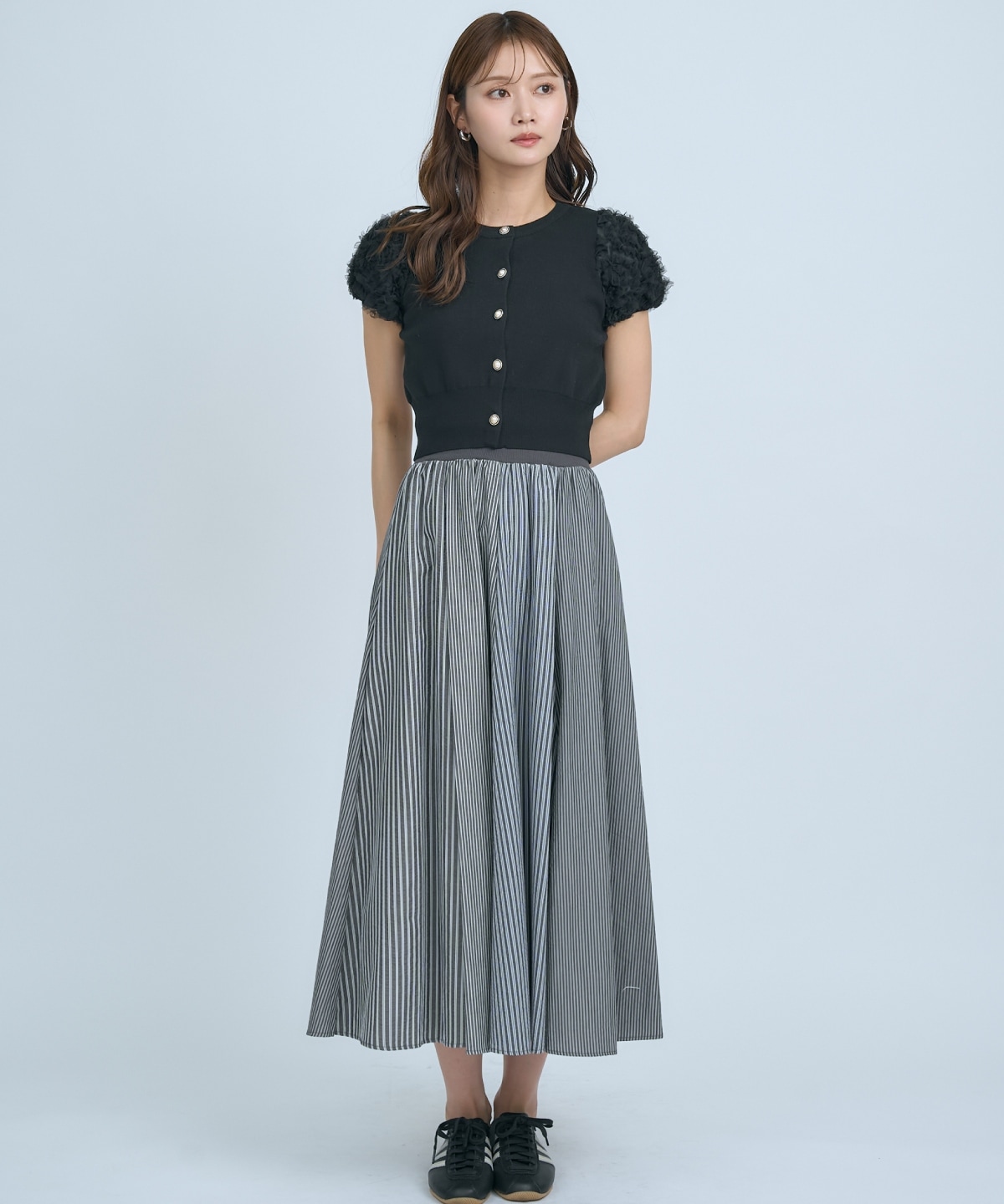 フラワーチュールスリーブカーディガン