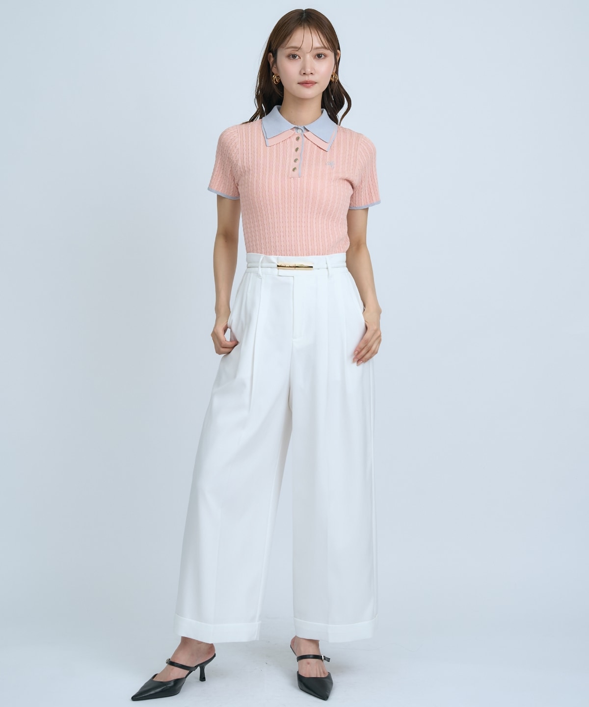 【先行予約受付中】ダブルカラーケーブルポロニット