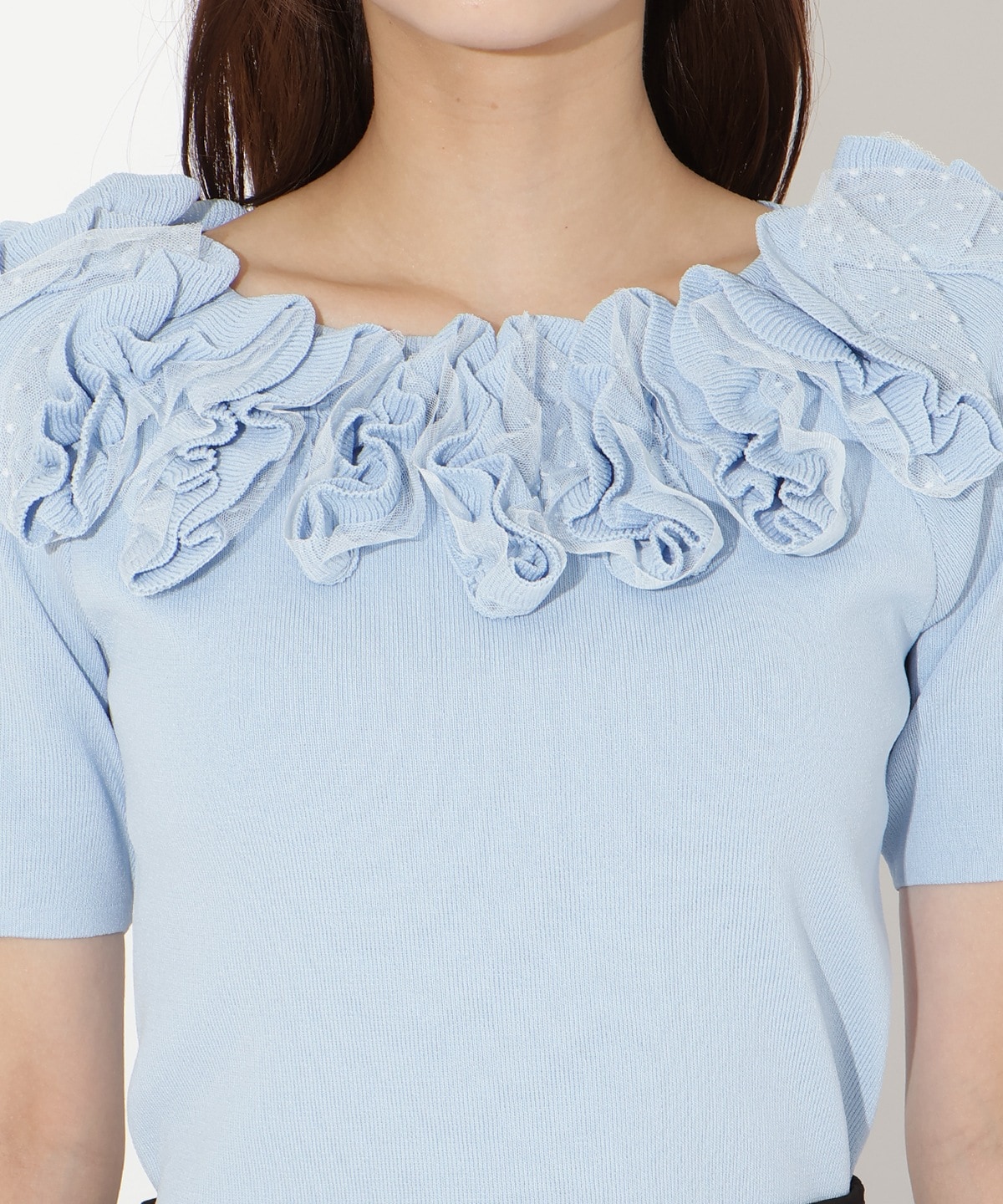 【先行予約受付中】フリルボートネックニットプルオーバー