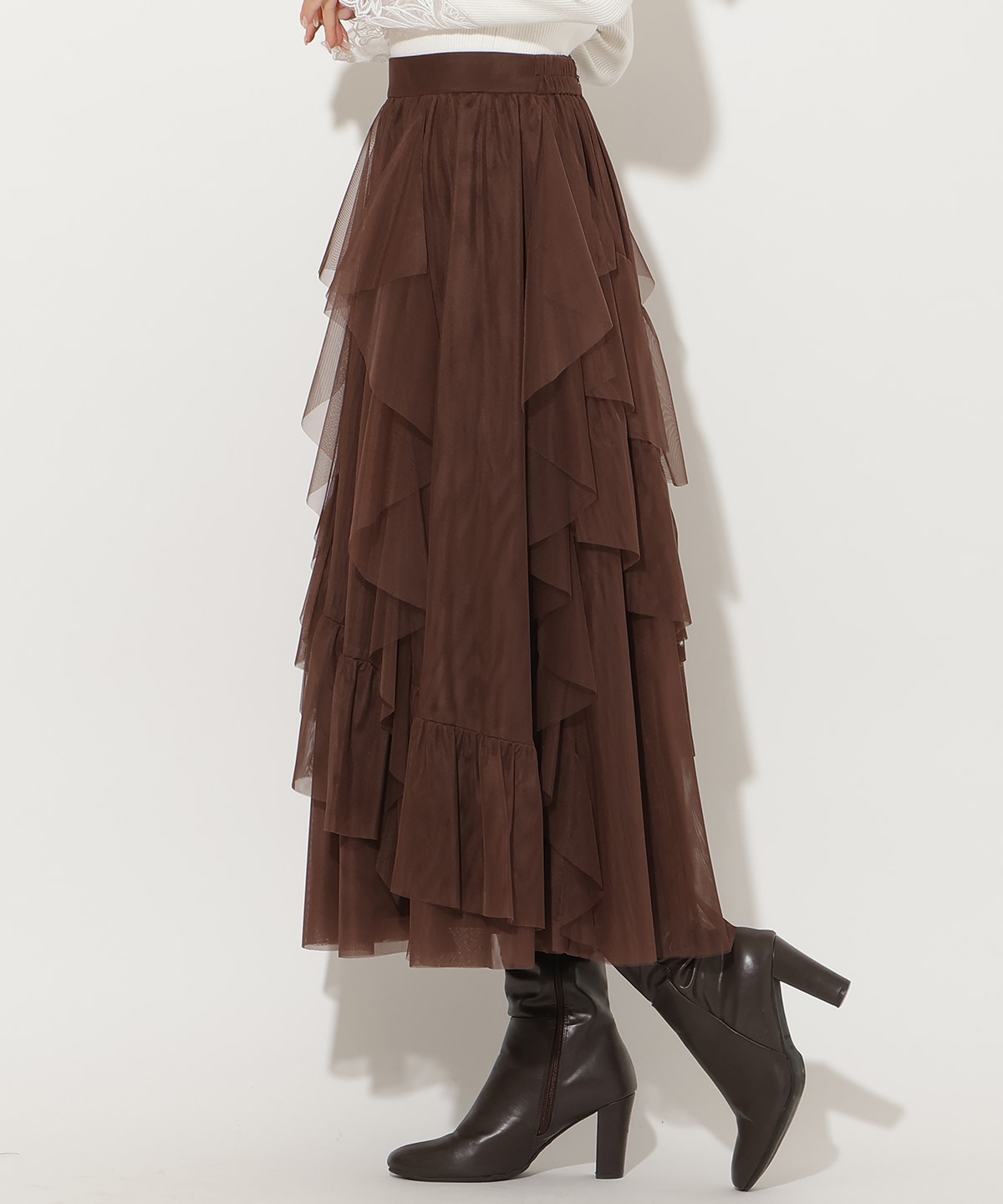【先行予約受付中】アシメティアードラッフルチュールスカート