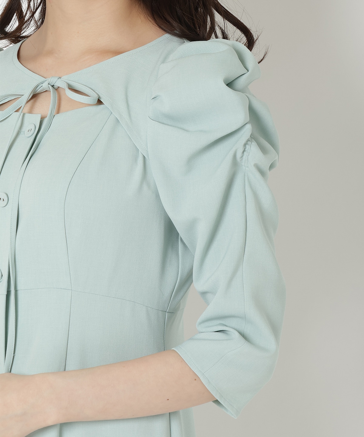 デコルテリボンあきマーメイドワンピース