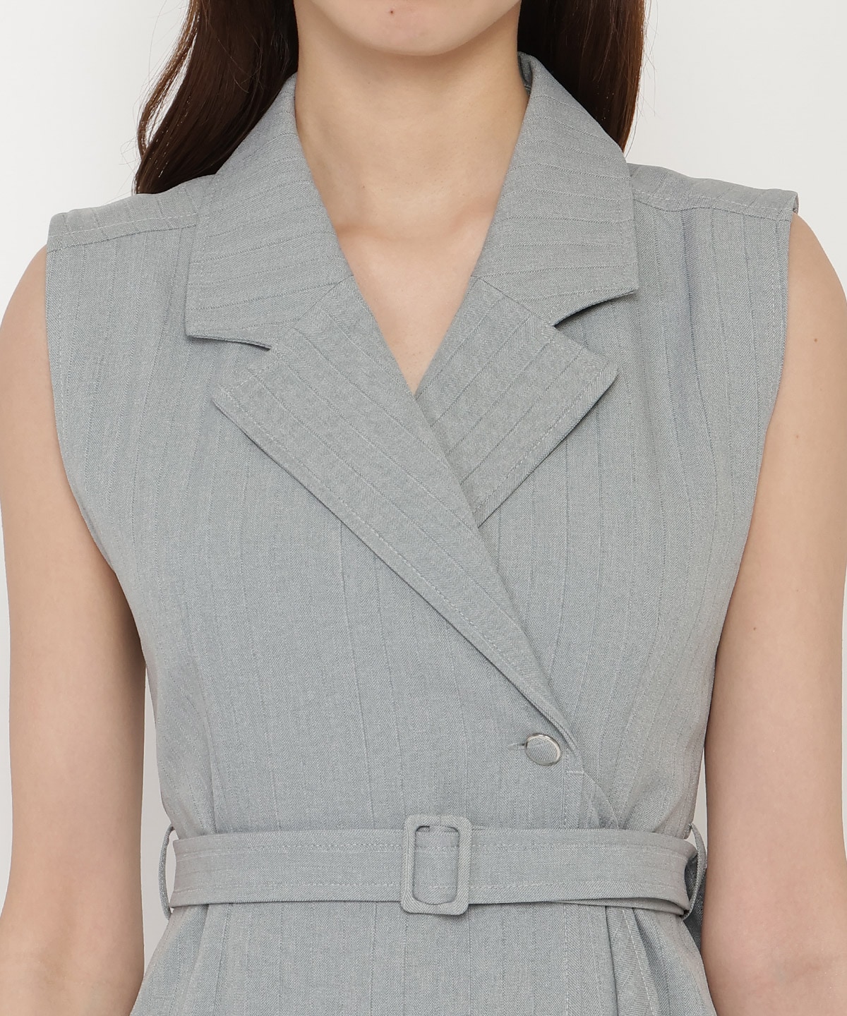 ノースリーブサイドプリーツワンピース