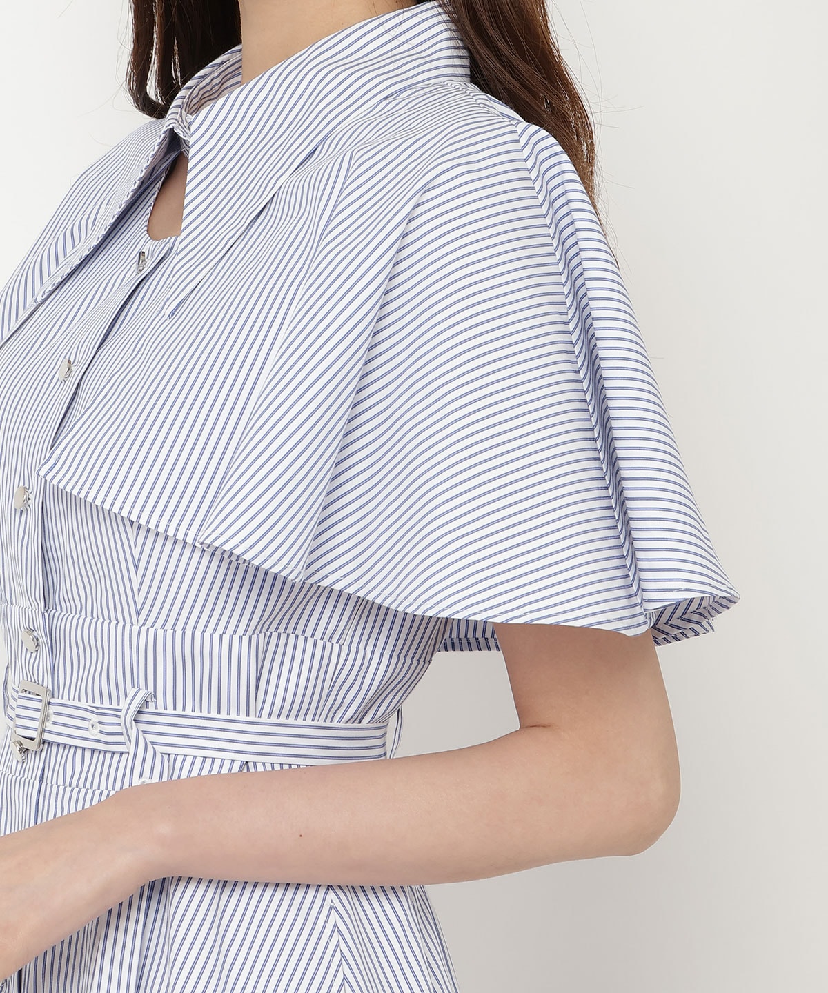 ケープフレアストライプワンピース