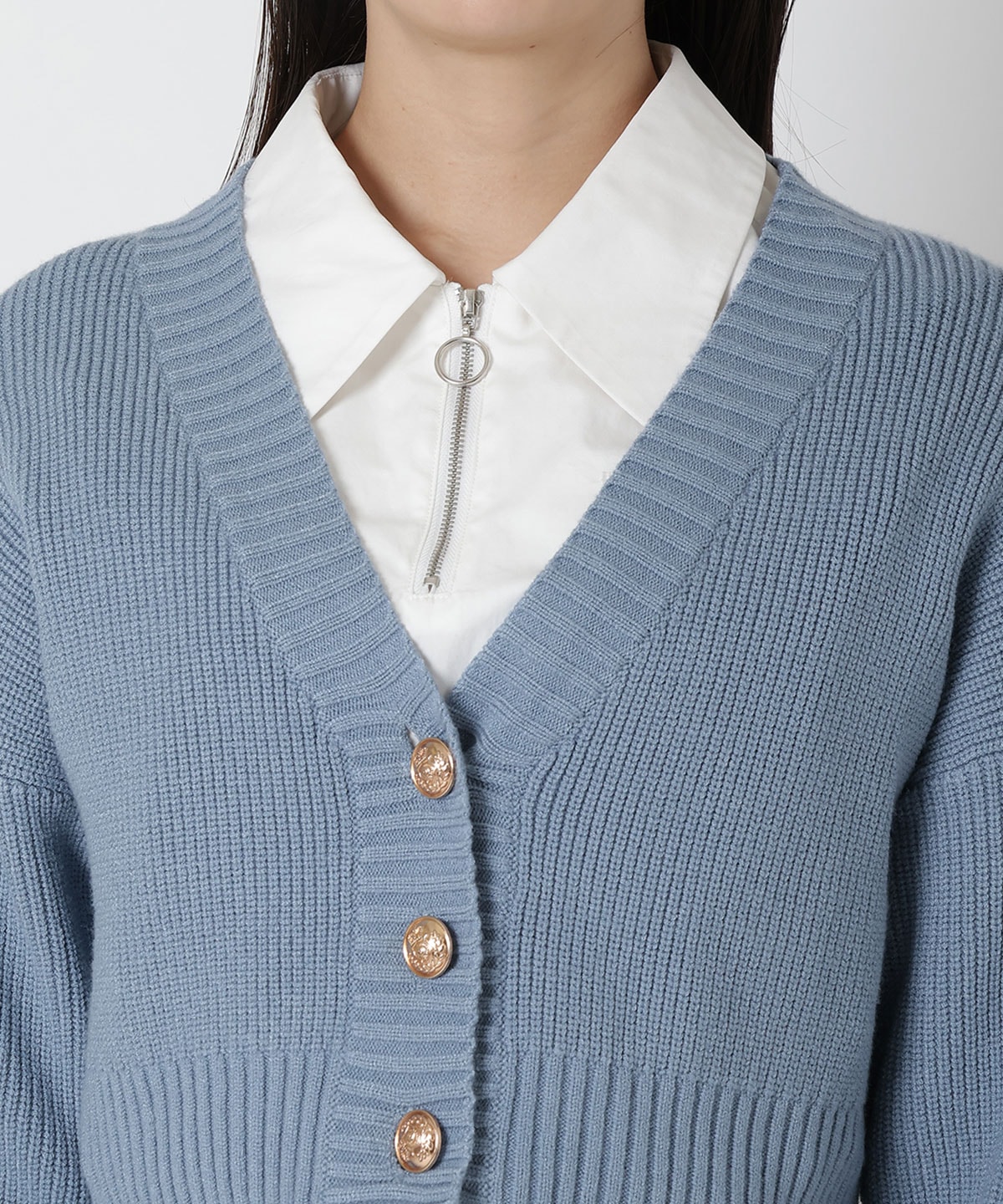 カラーカーディガン