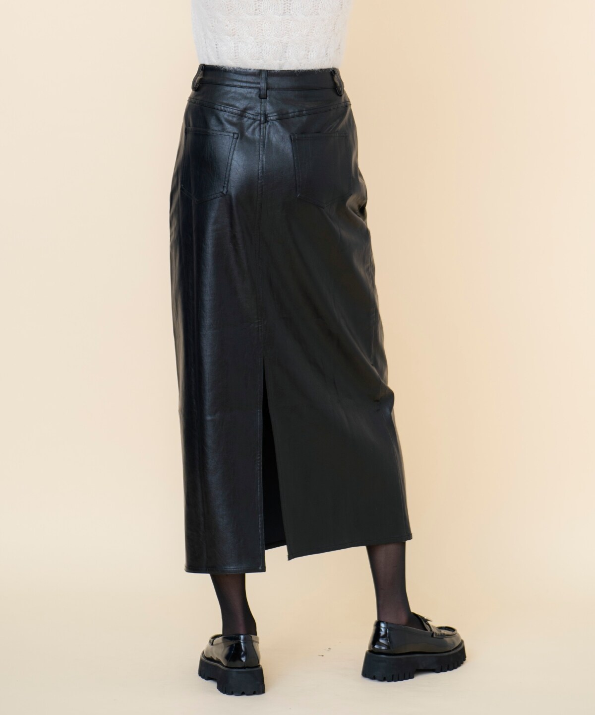 レザーロングスカート