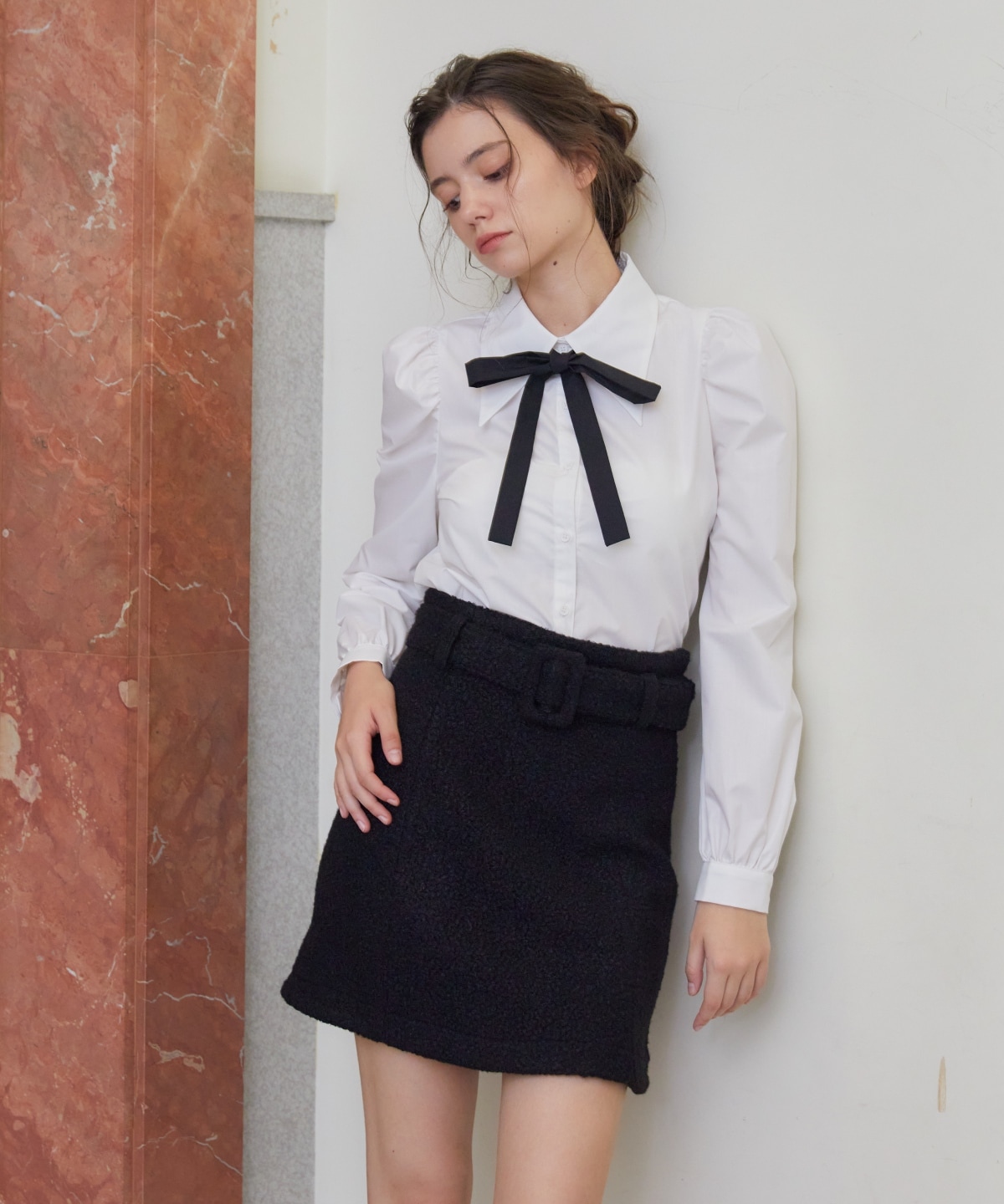 ベルティッドブークレミニスカート