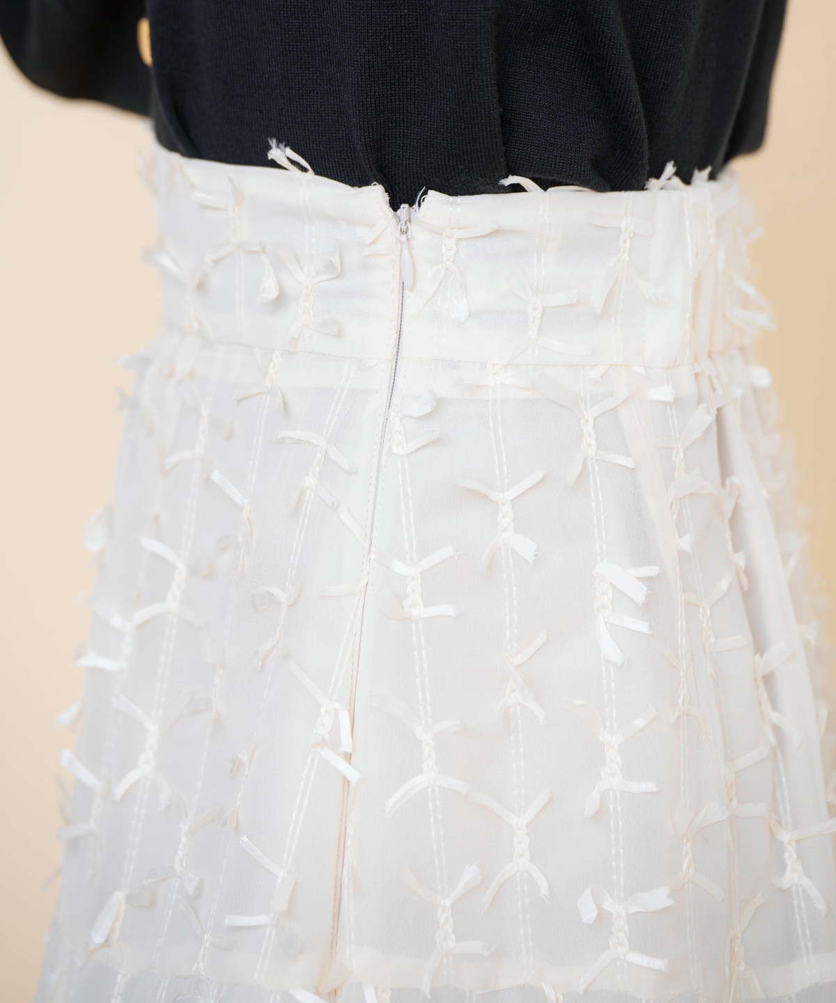 リボンモチーフフレアスカート