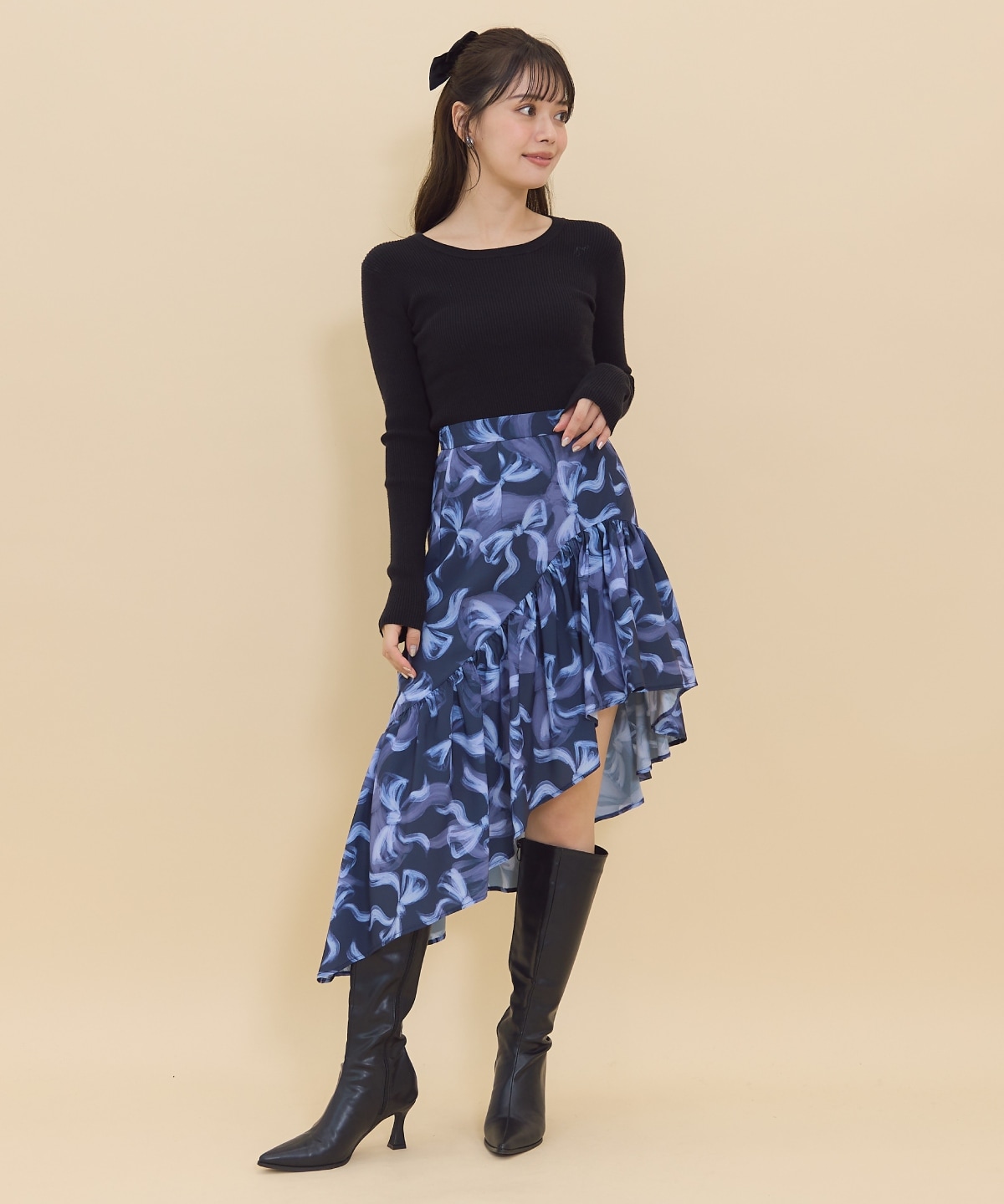 リボンプリントスカート