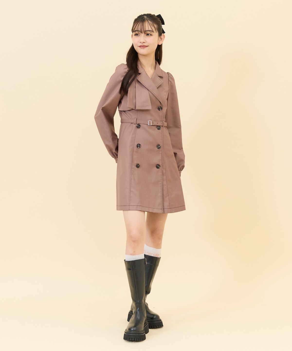 ダブルボタンジャケットミニワンピース