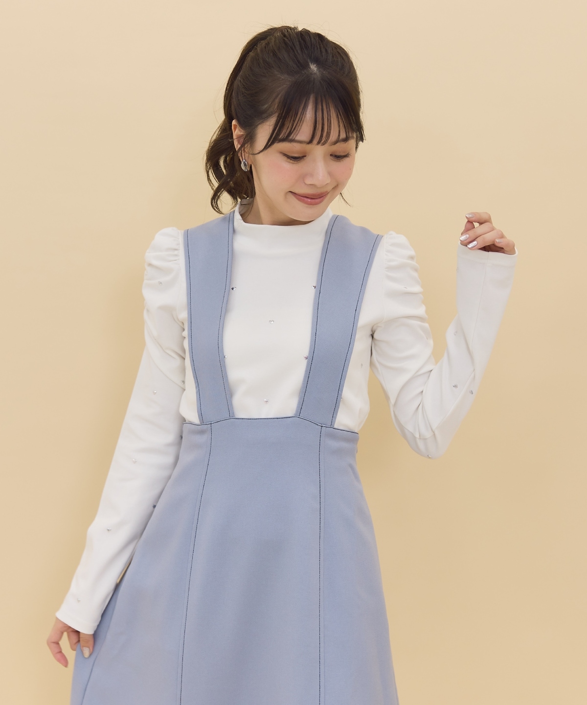 【セットアップ可能】2wayレングスウーリッシュジャンパースカート