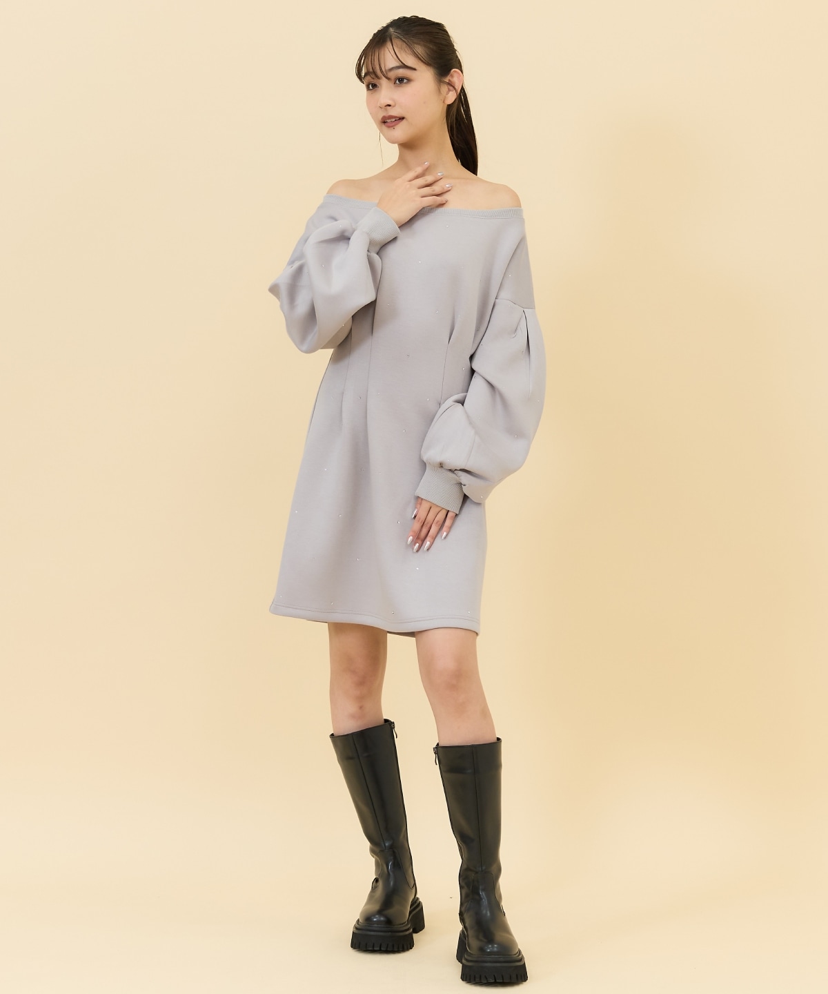 ラインストーンミニワンピース