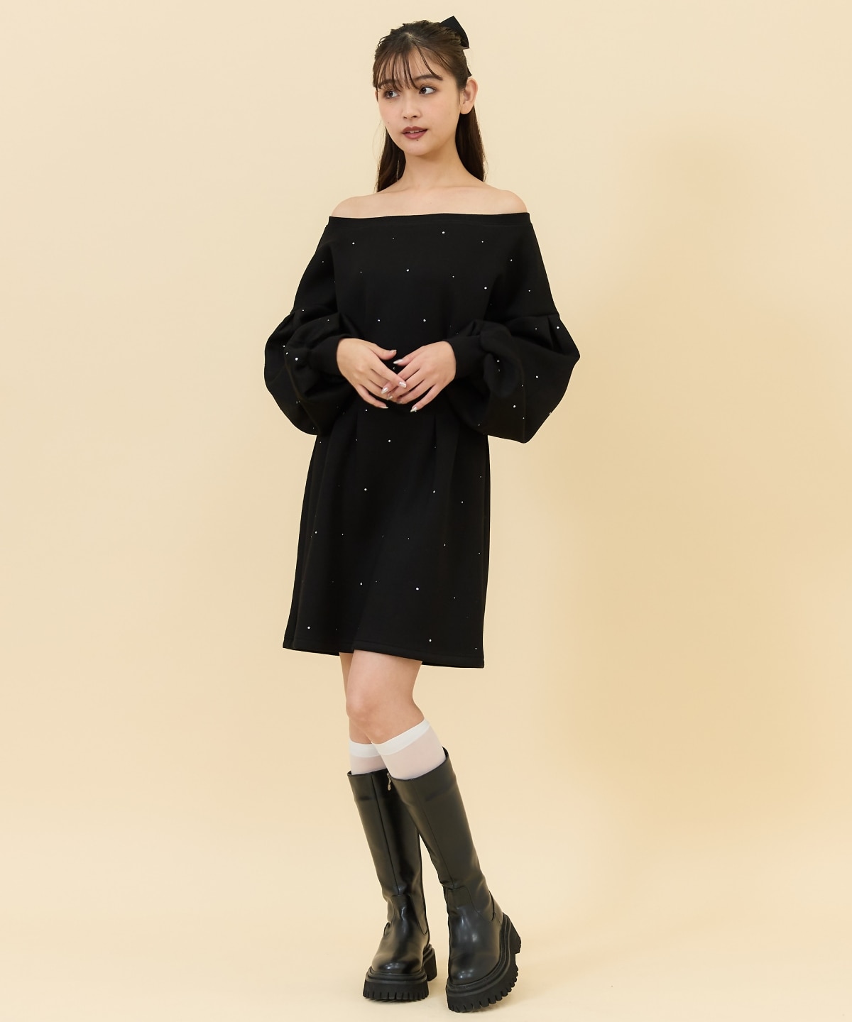 ラインストーンミニワンピース