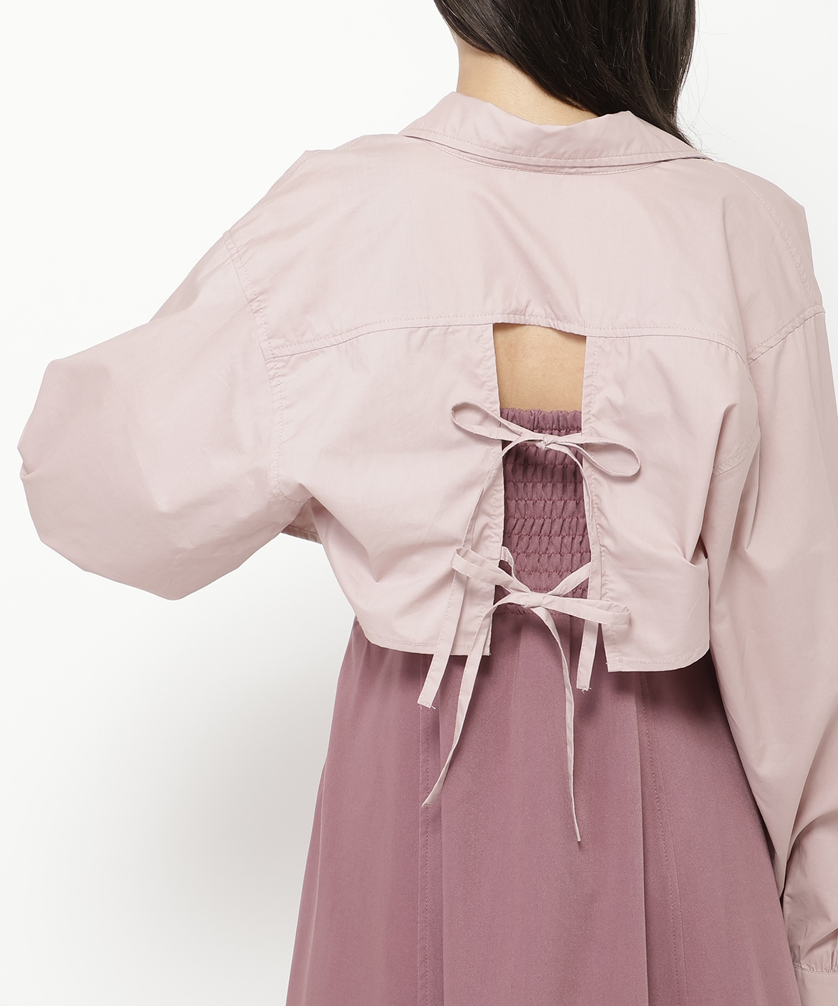 バックリボンシャツ&キャミワンピセット