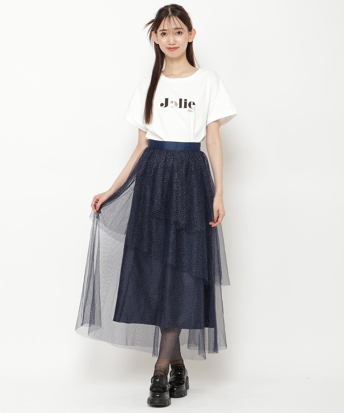 ラメチュールアシメティアードスカート