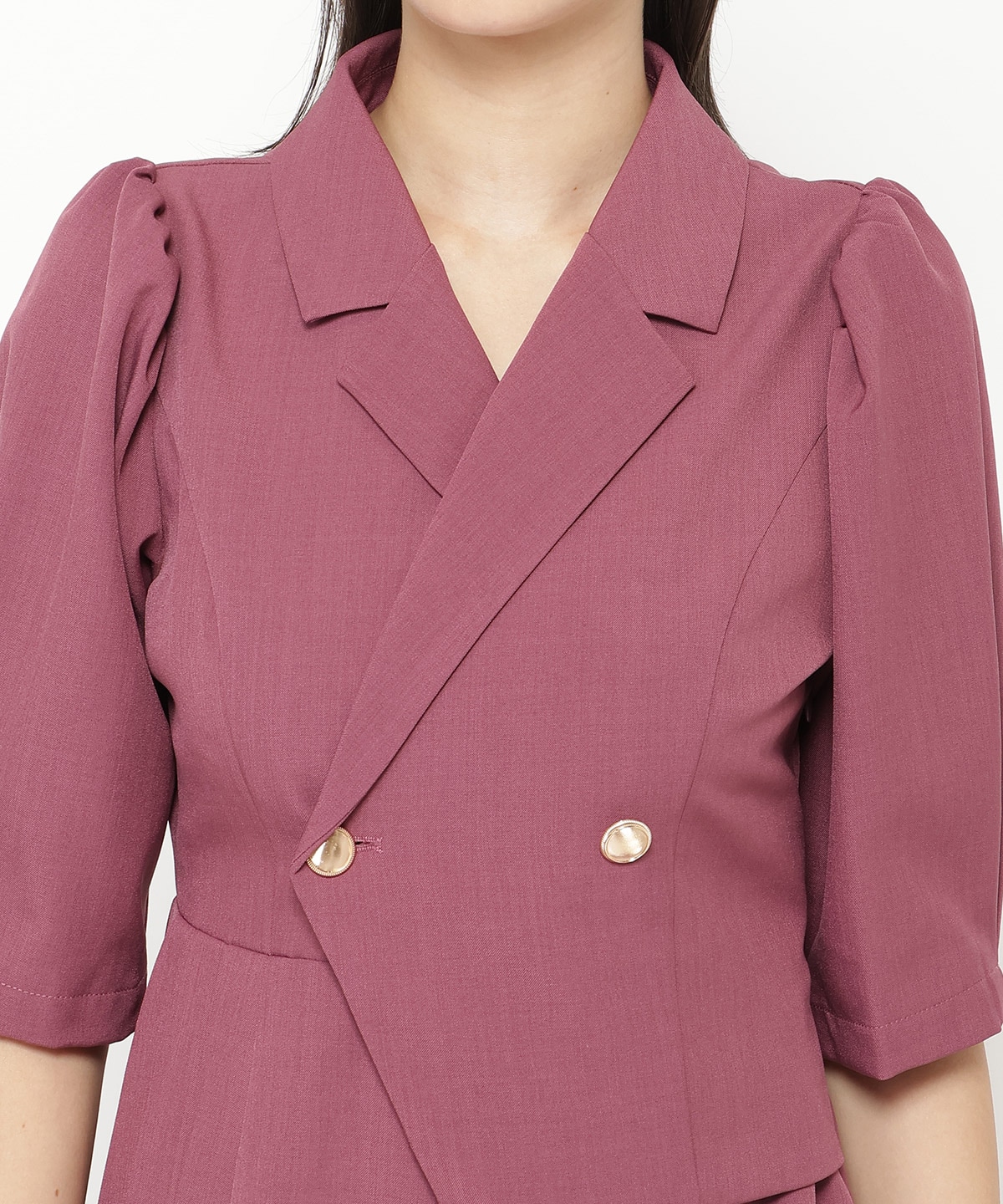 ジャケットレイヤードアシメミニワンピース