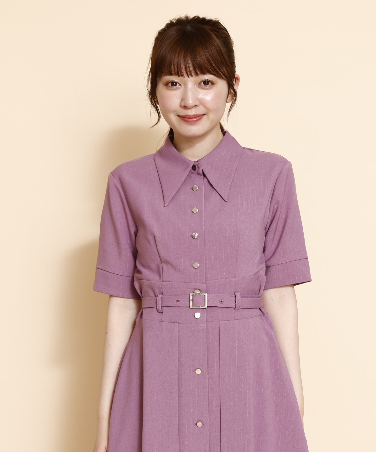 フレアシャツワンピース