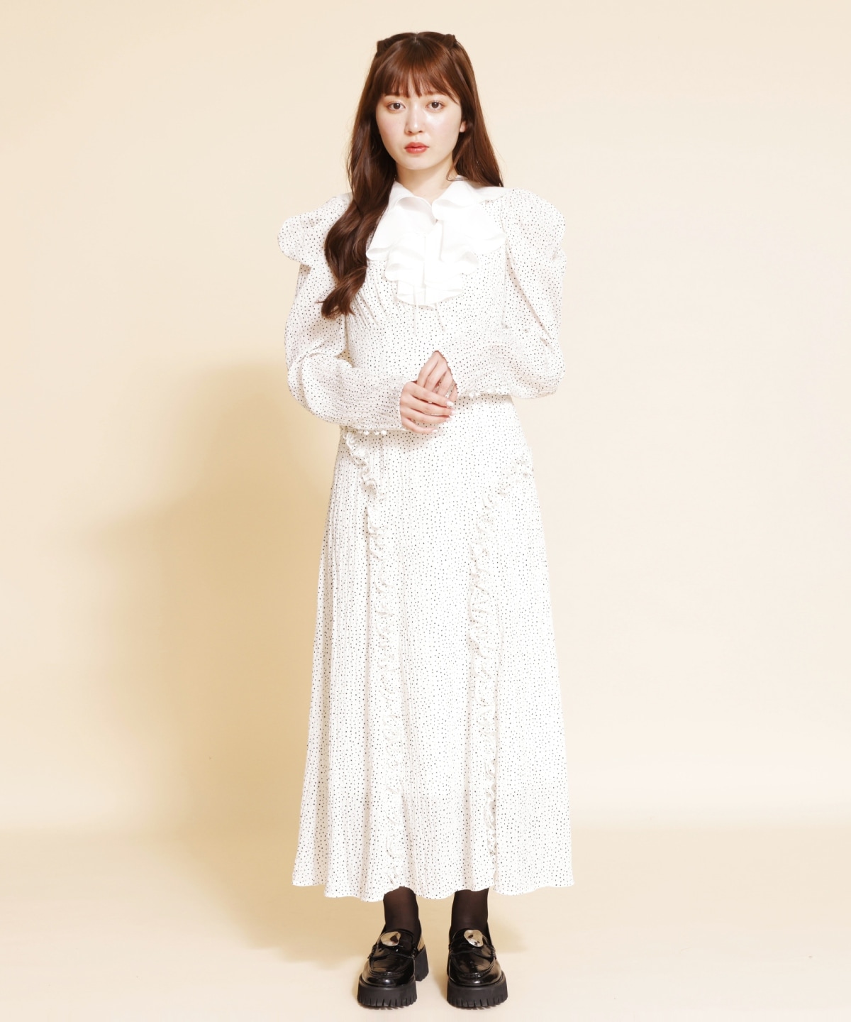 フリルカラードットワンピース