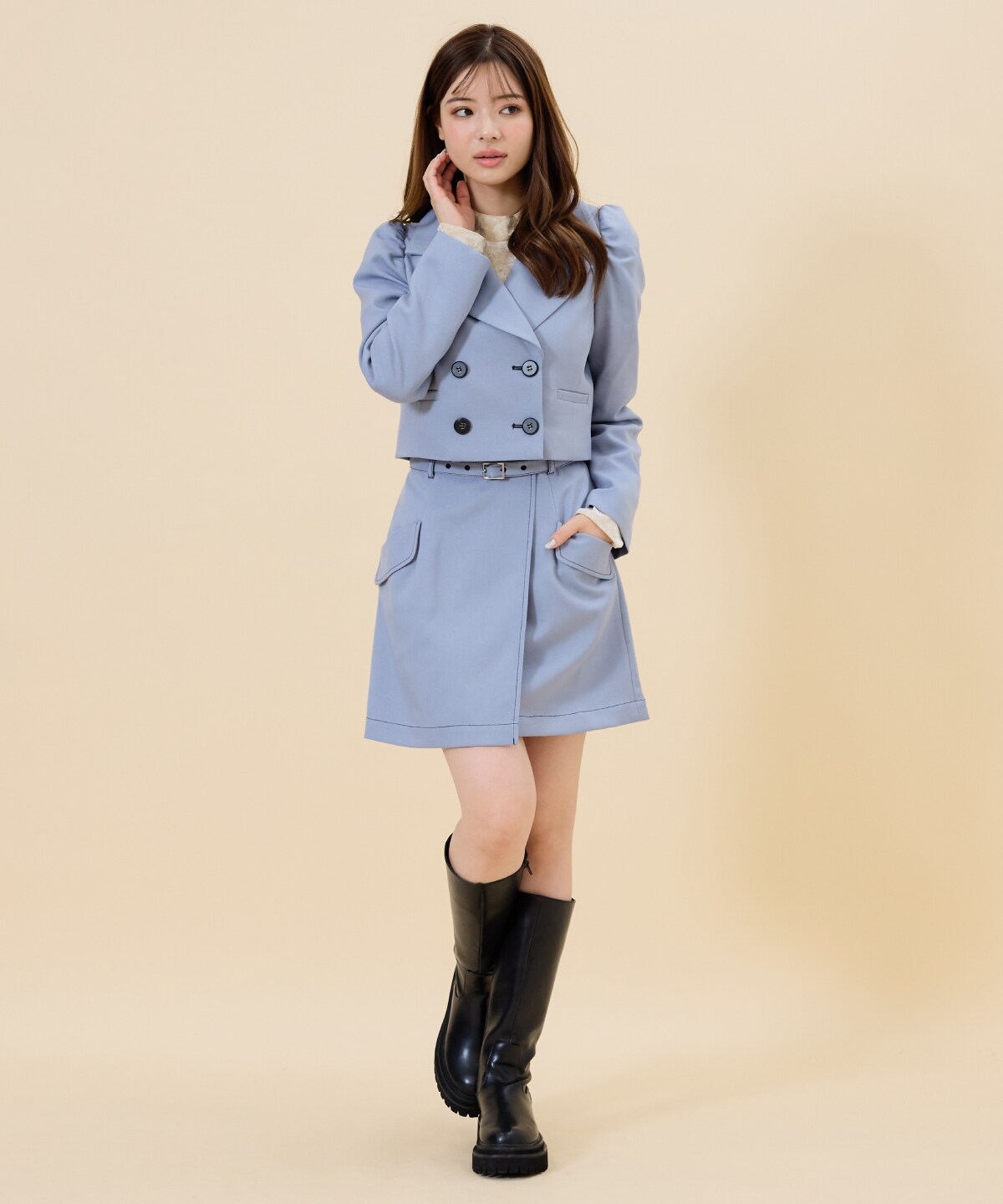 【セットアップ可能】ウーリッシュショートダブルジャケット