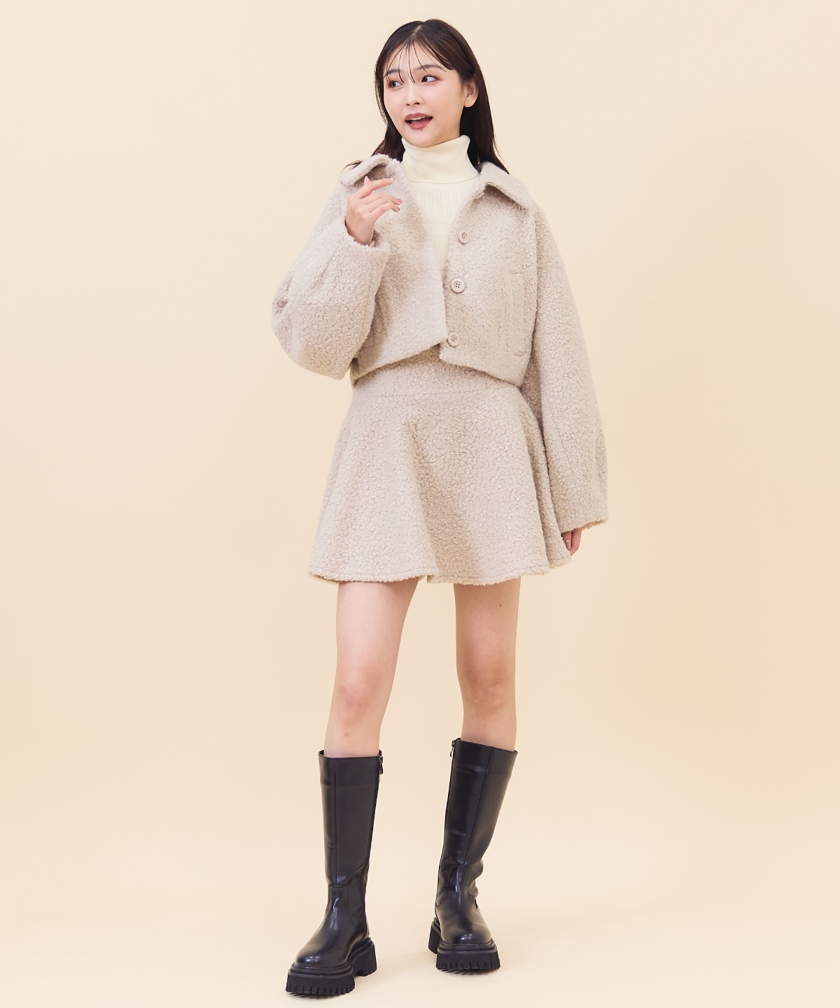 【セットアップ可能】ブークレショートコート