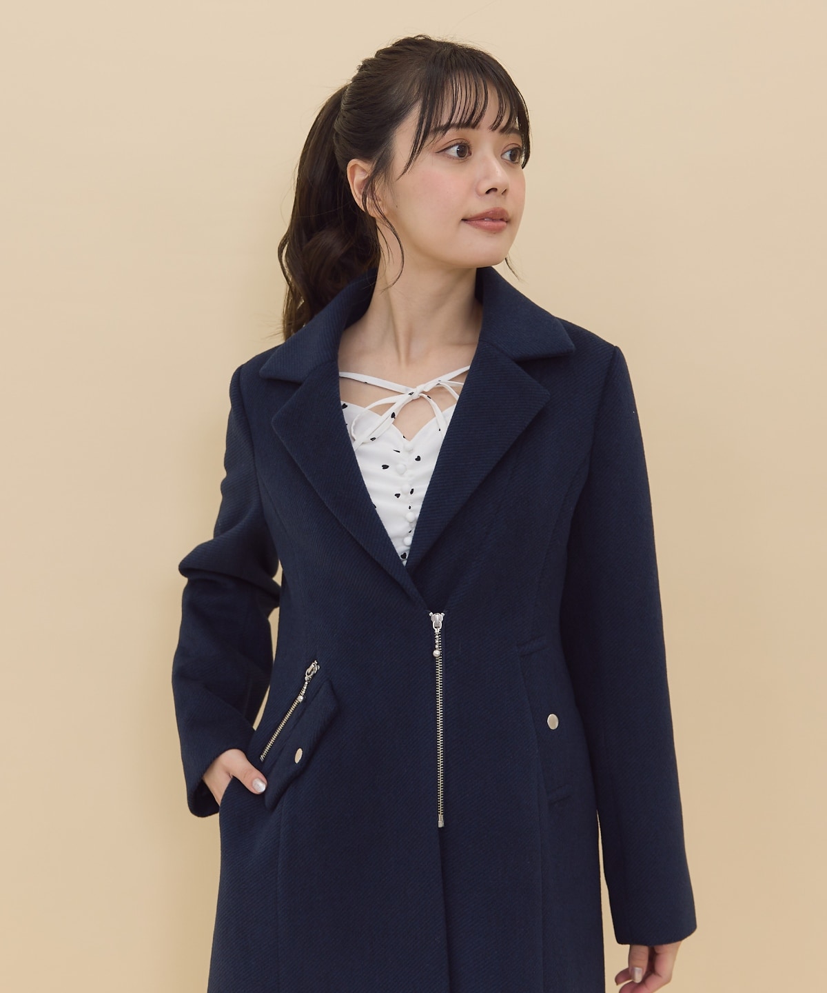 ジップチェスターコート