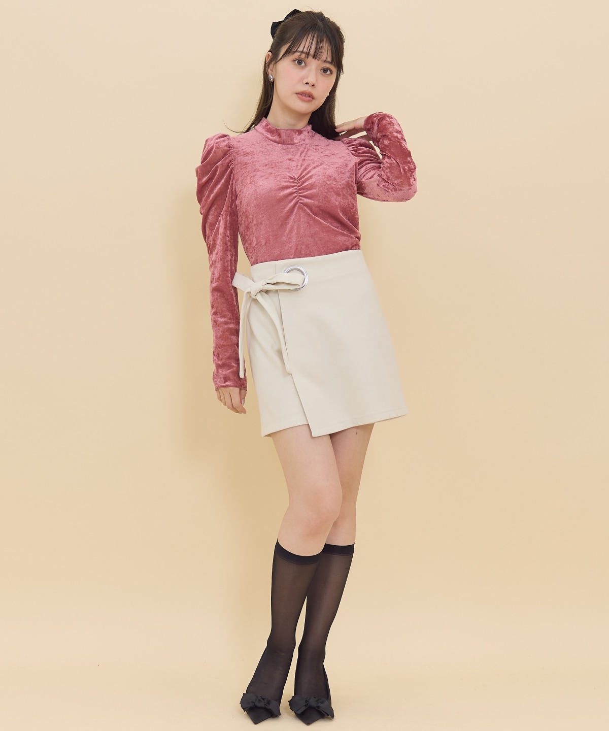 ベロアチュールトップス