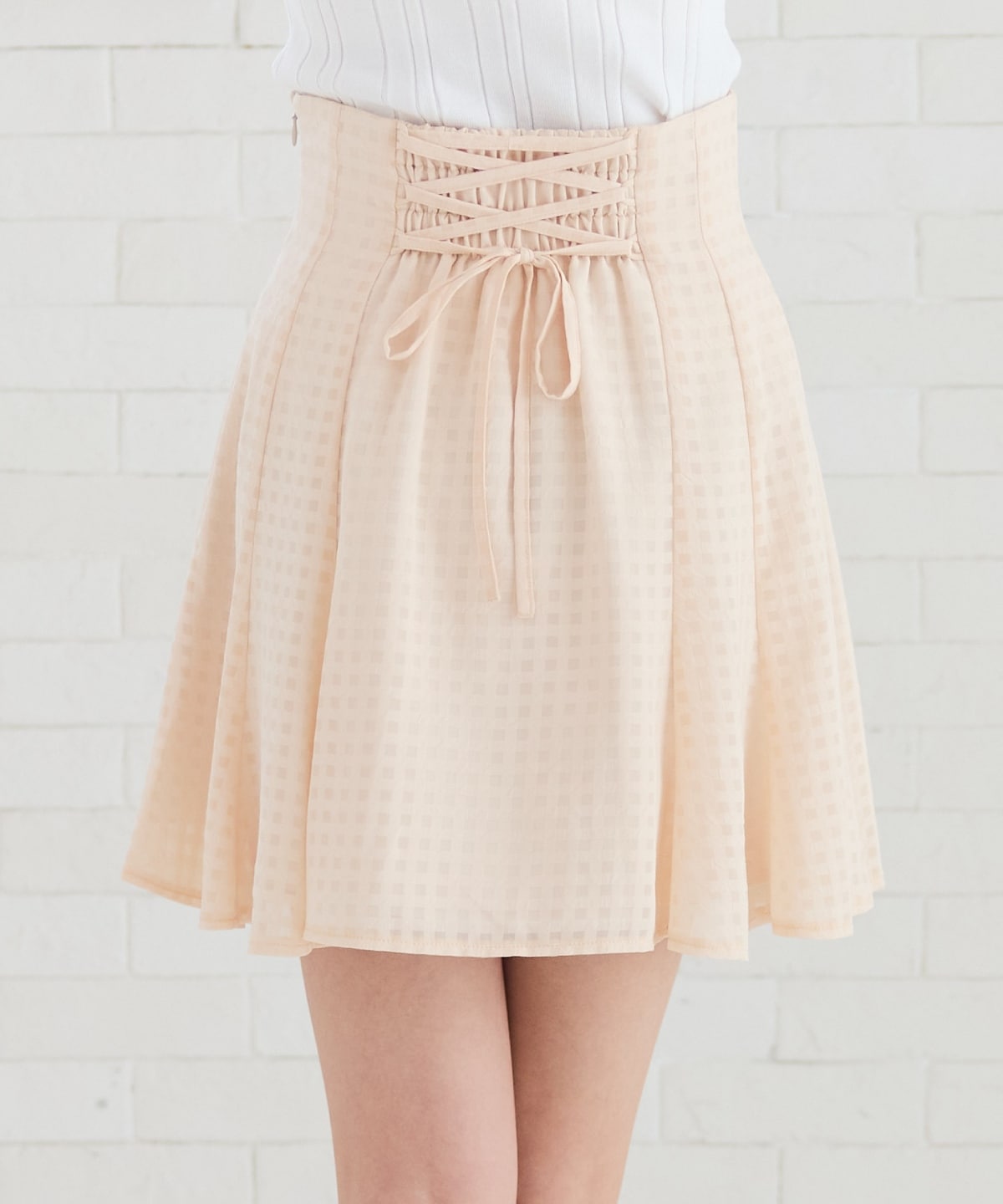 シアーチェックフレアミニスカート