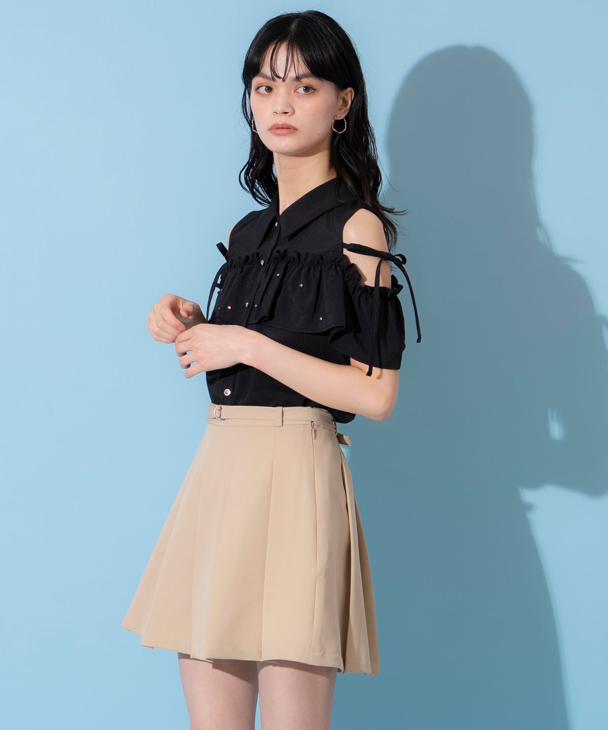 プリーツスカートルックショートパンツ