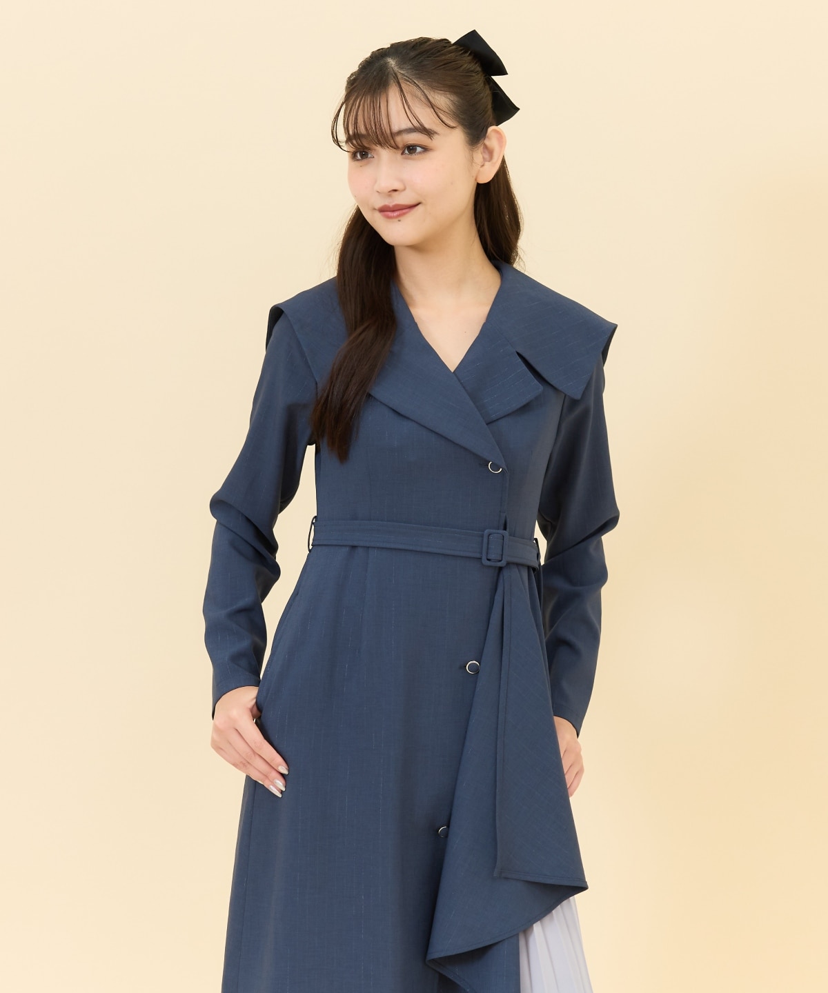 アシメデザインセーラープリーツワンピース