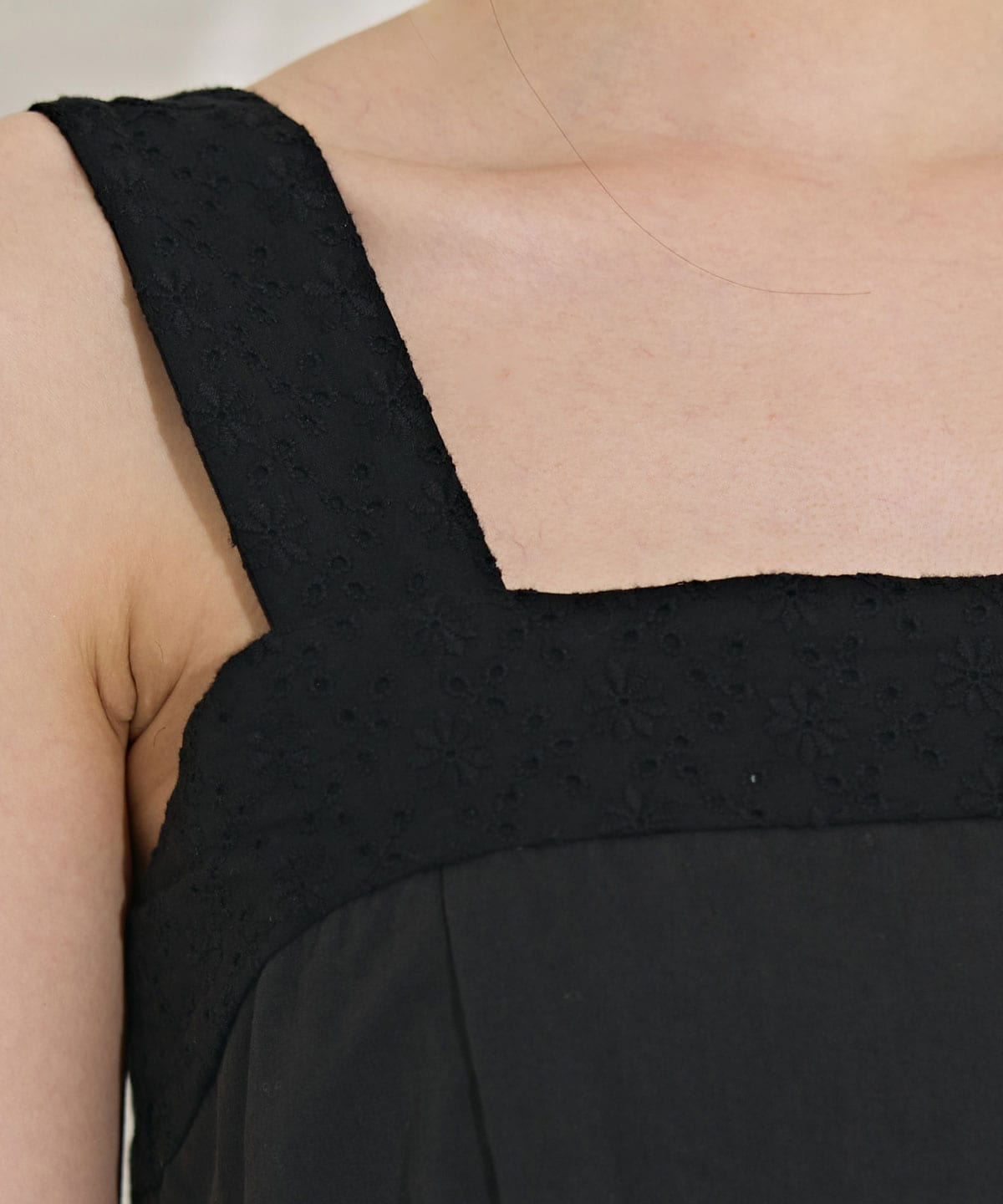 コットンレースティアードワンピース