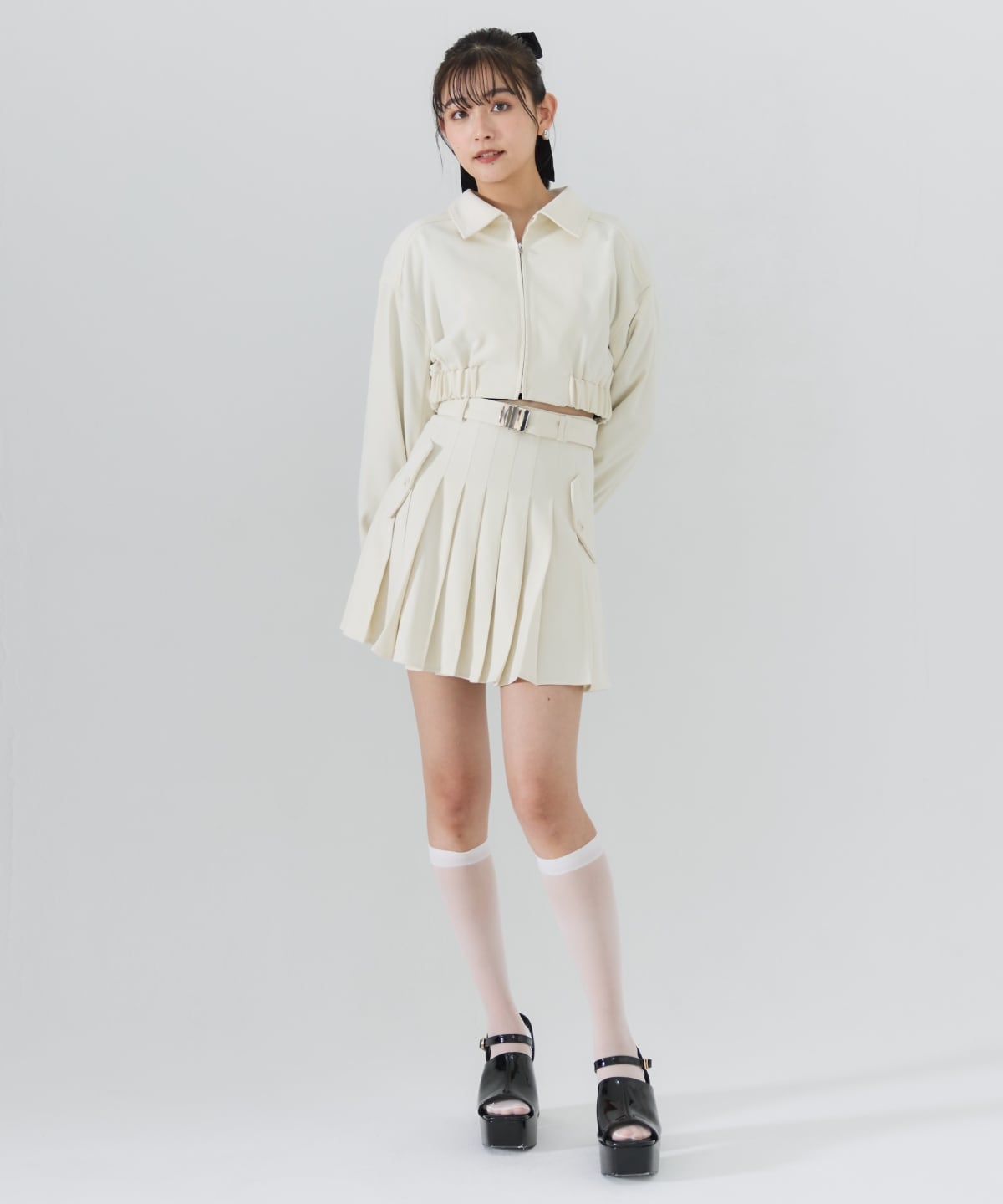 【セットアップ可能】フロントジップショートブルゾン