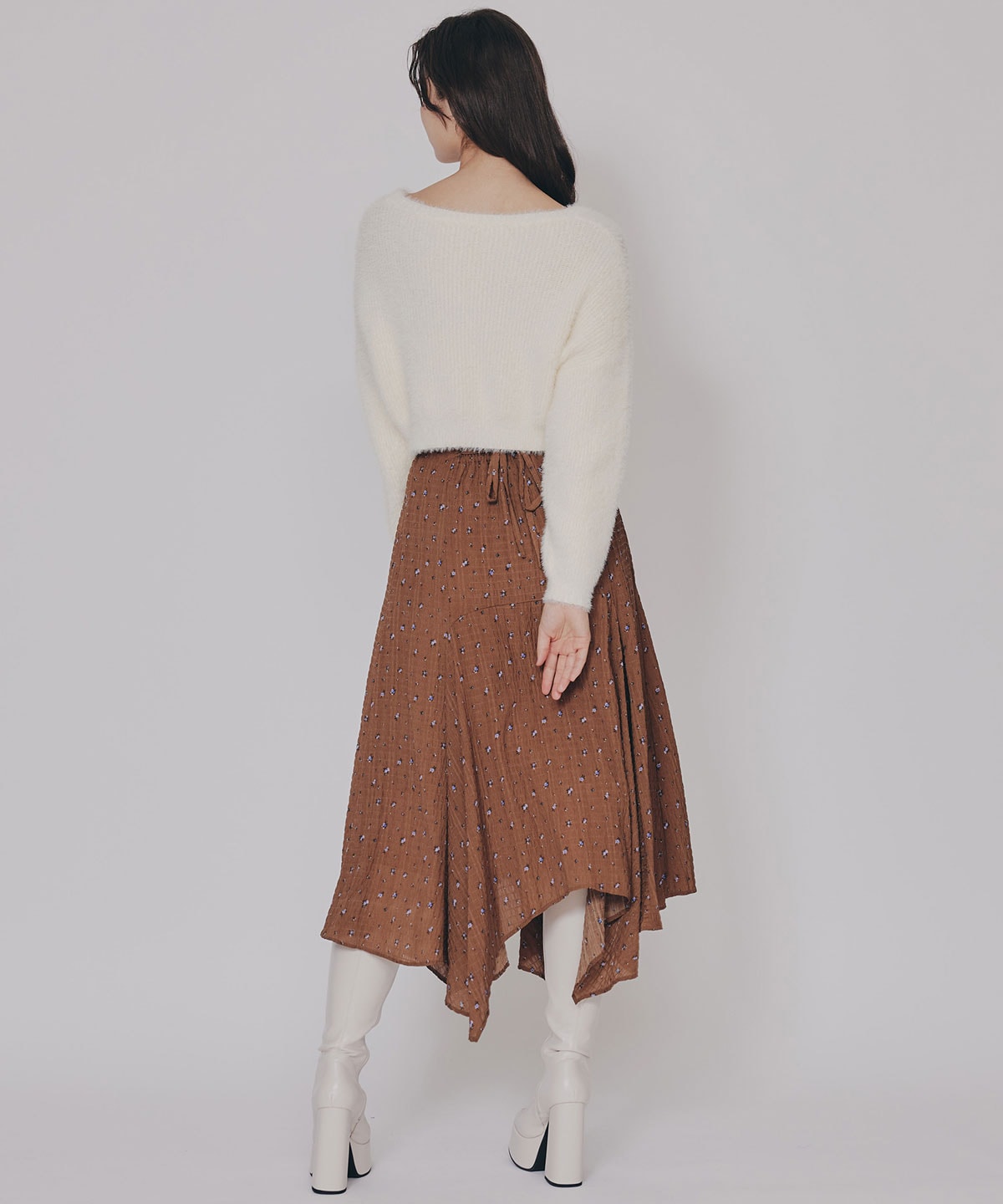 ミニフラワーイレヘムロングスカート