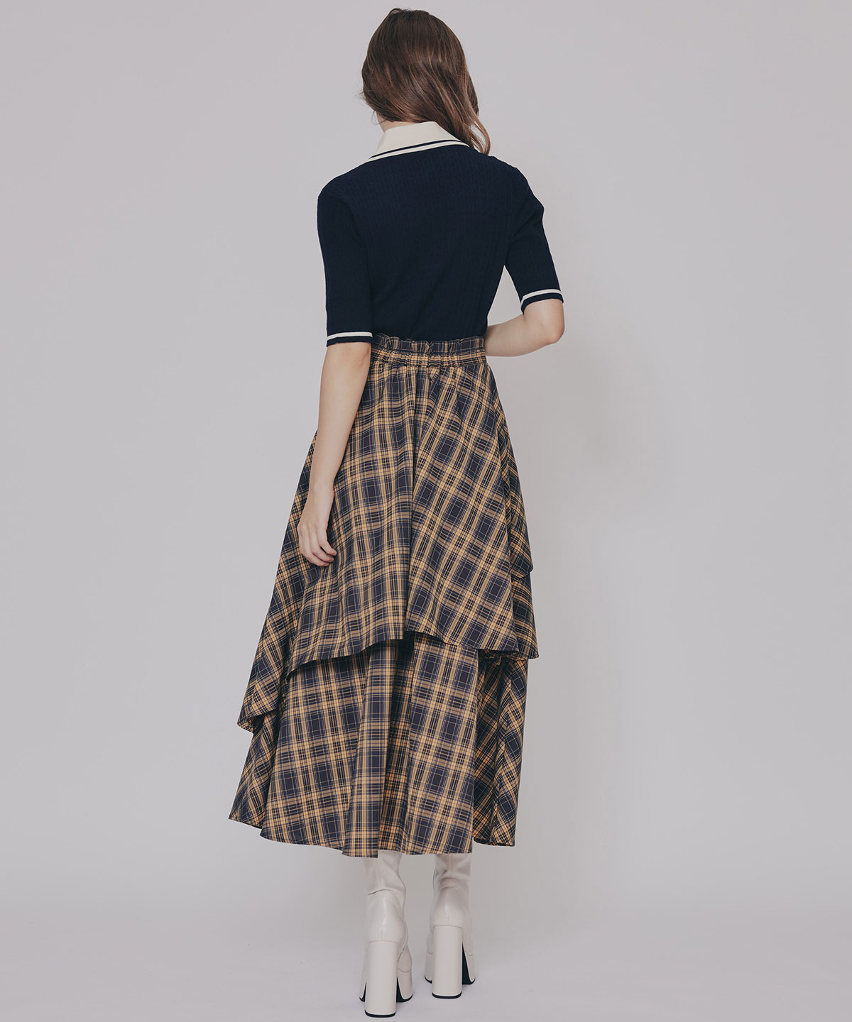 タータンチェックティアードスカート