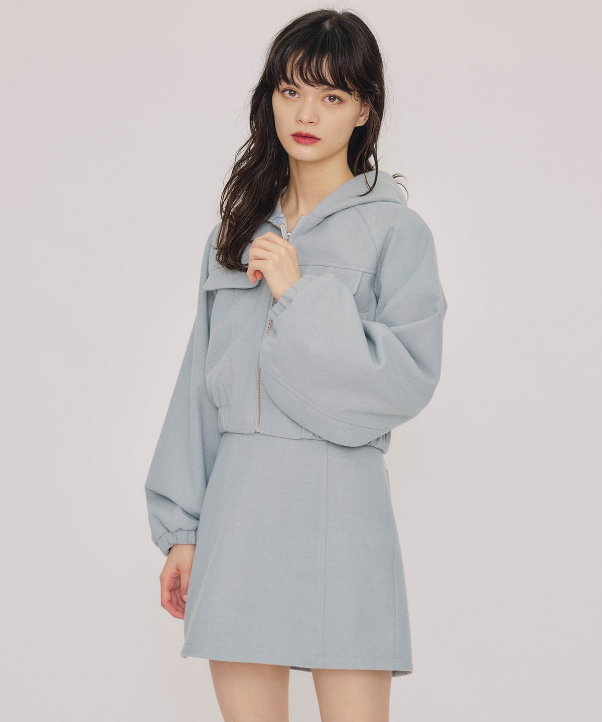 【セットアップ可能】ハイウエストフレアミニスカート