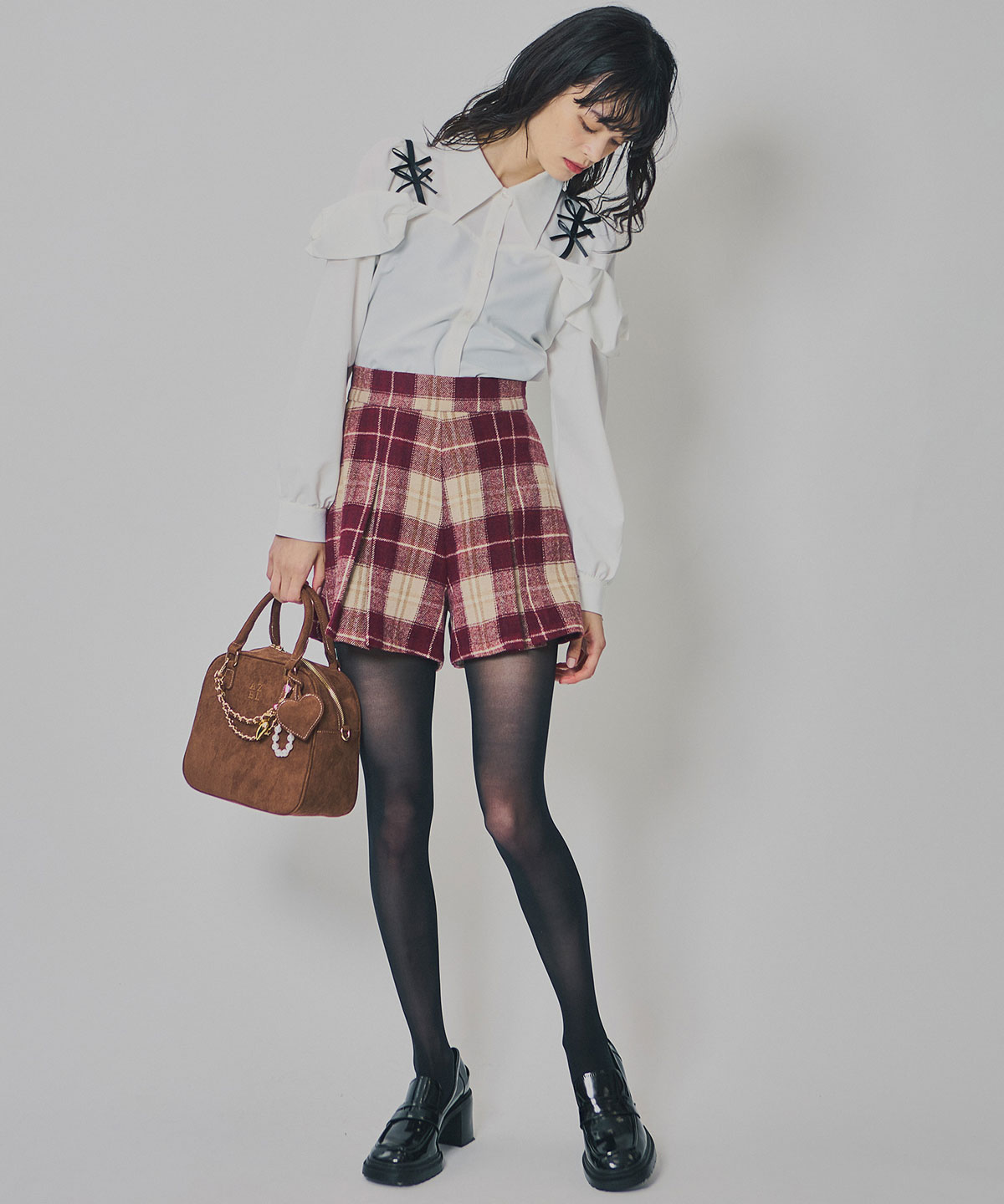 チェックタックショートパンツ