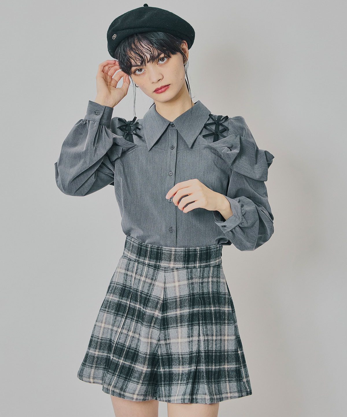 チェックタックショートパンツ