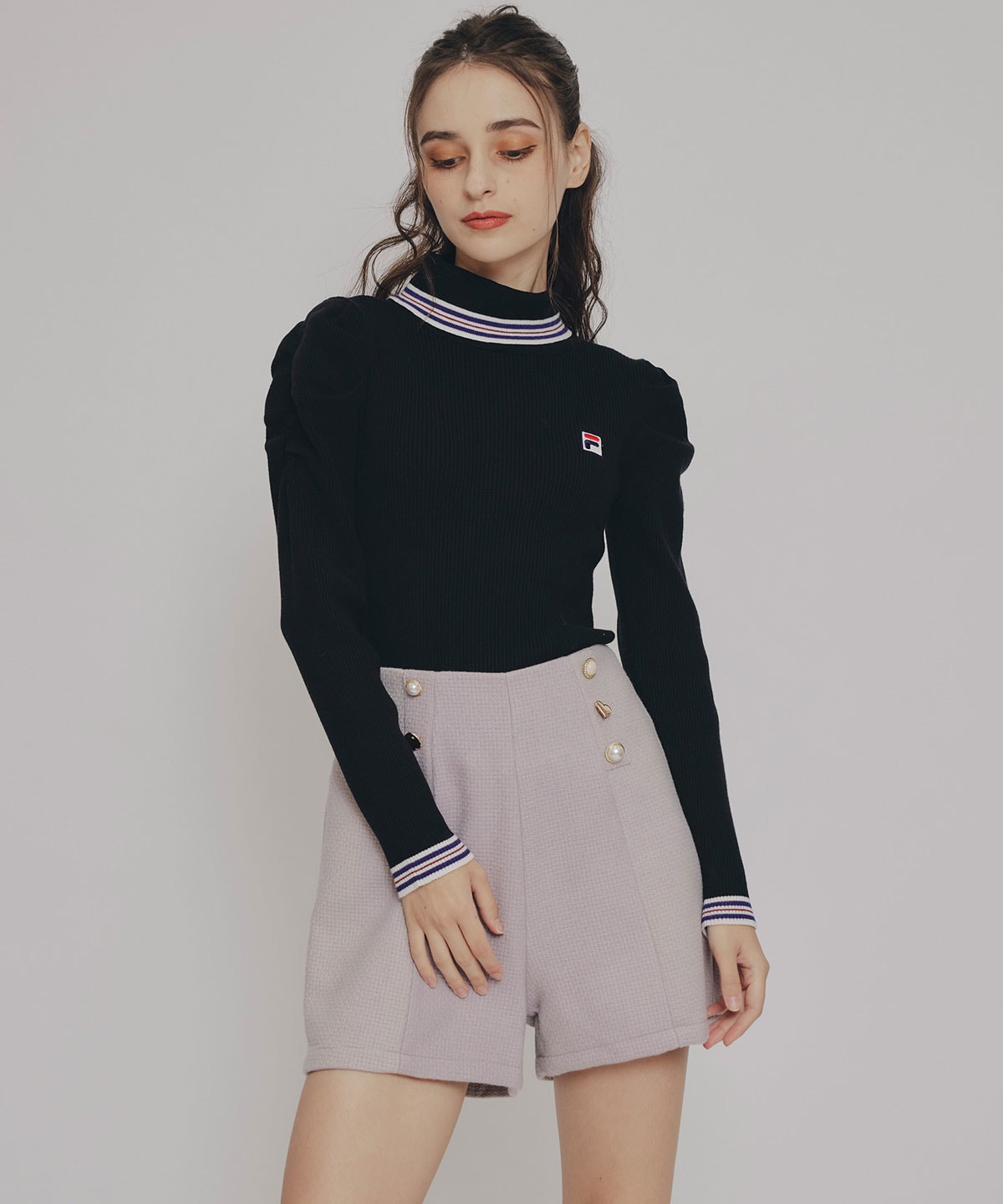 ハイウエストマルチボタンショートパンツ