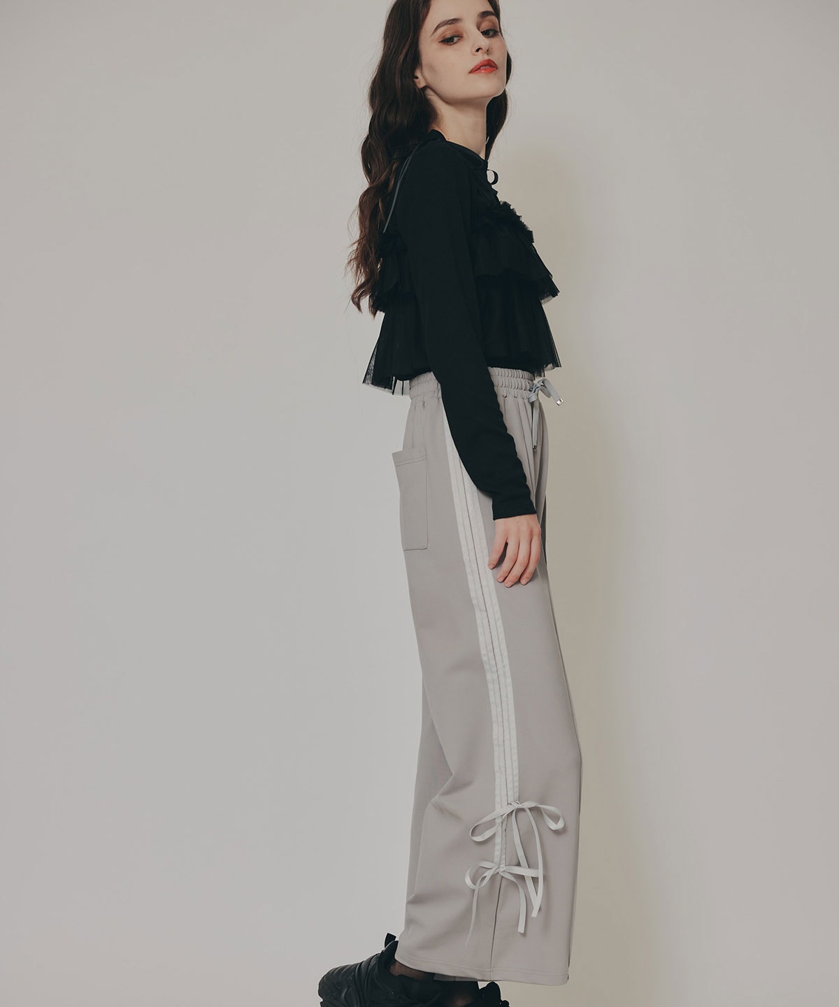 ダブルリボンラインイージーパンツ