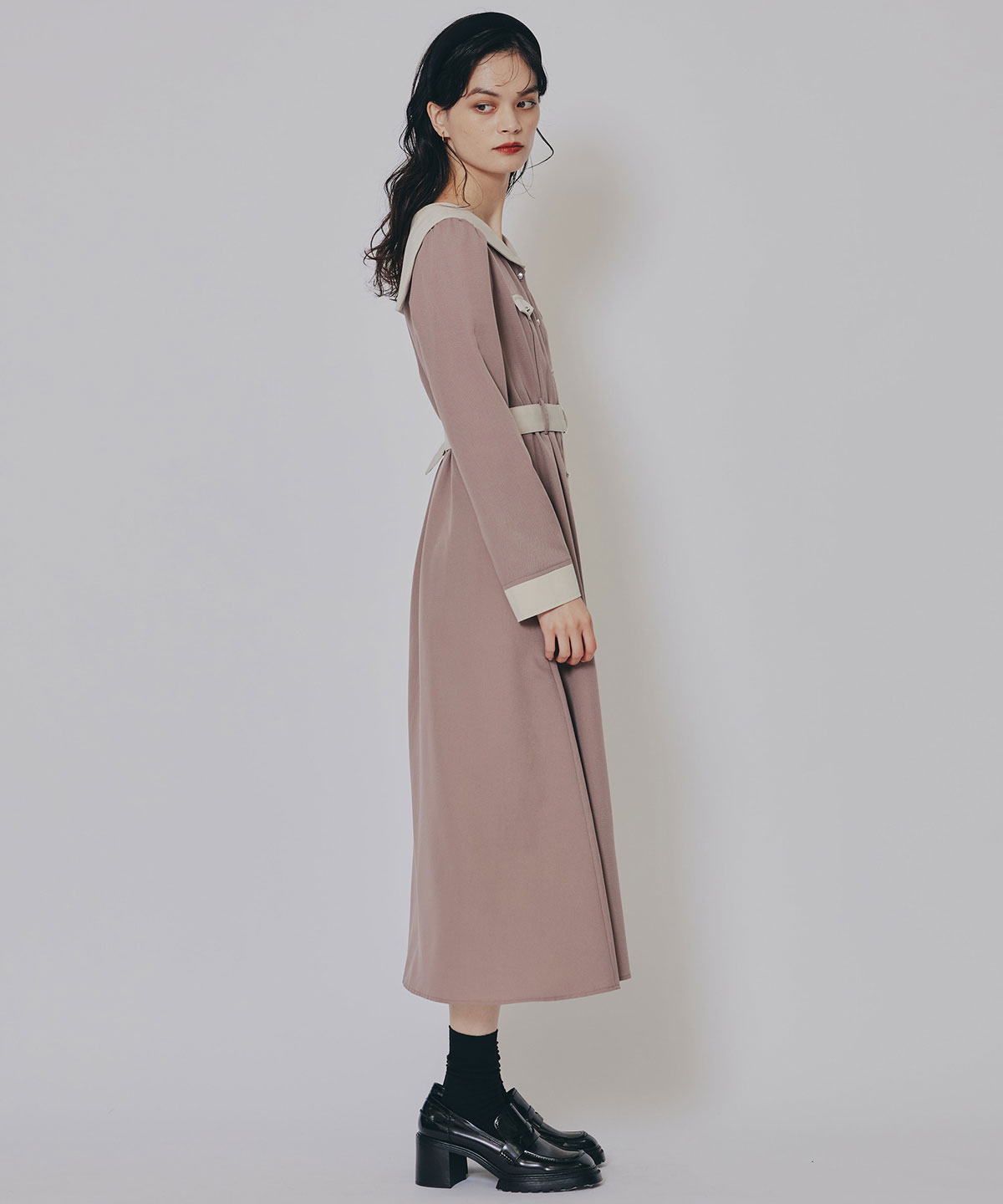 BIGセーラーカラーロングワンピース