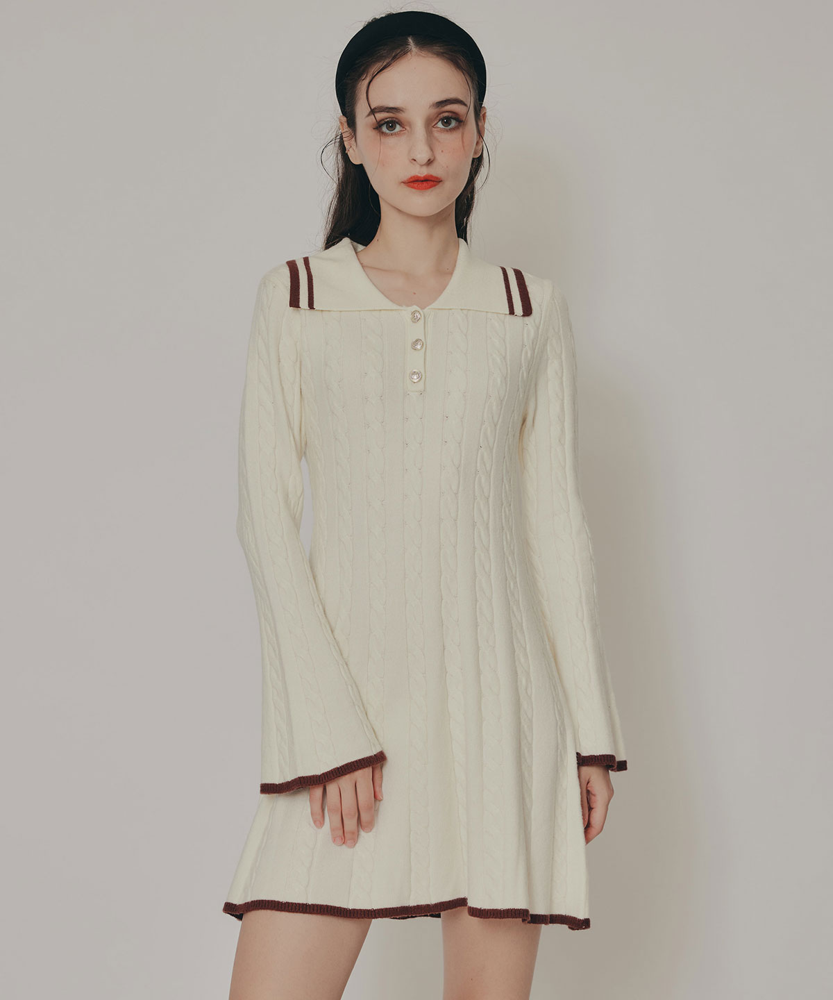 ラインケーブルミニニットワンピース