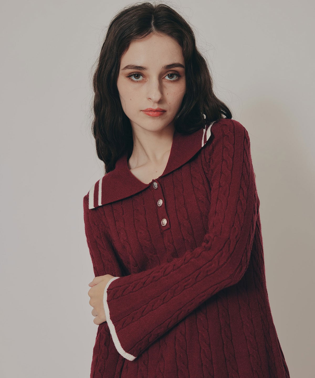 ラインケーブルミニニットワンピース