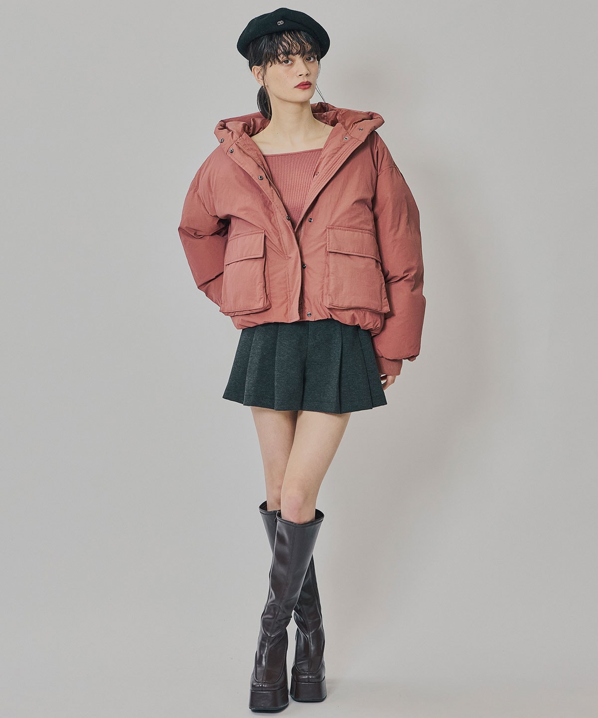 フラップポケットファイバーダウンジャケット