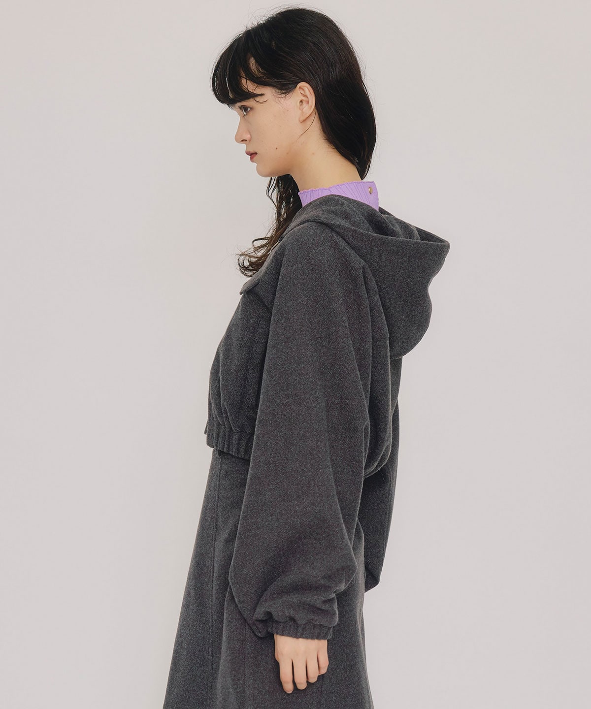 【セットアップ可能】ビッグスリーブフードショートブルゾン