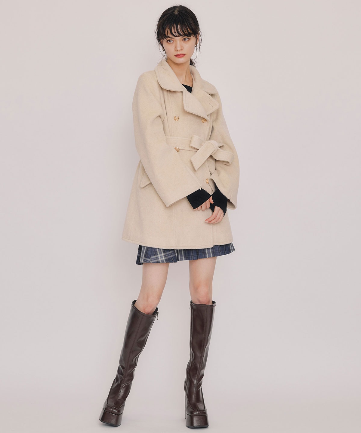 2WAYベルスリーブミドルコート